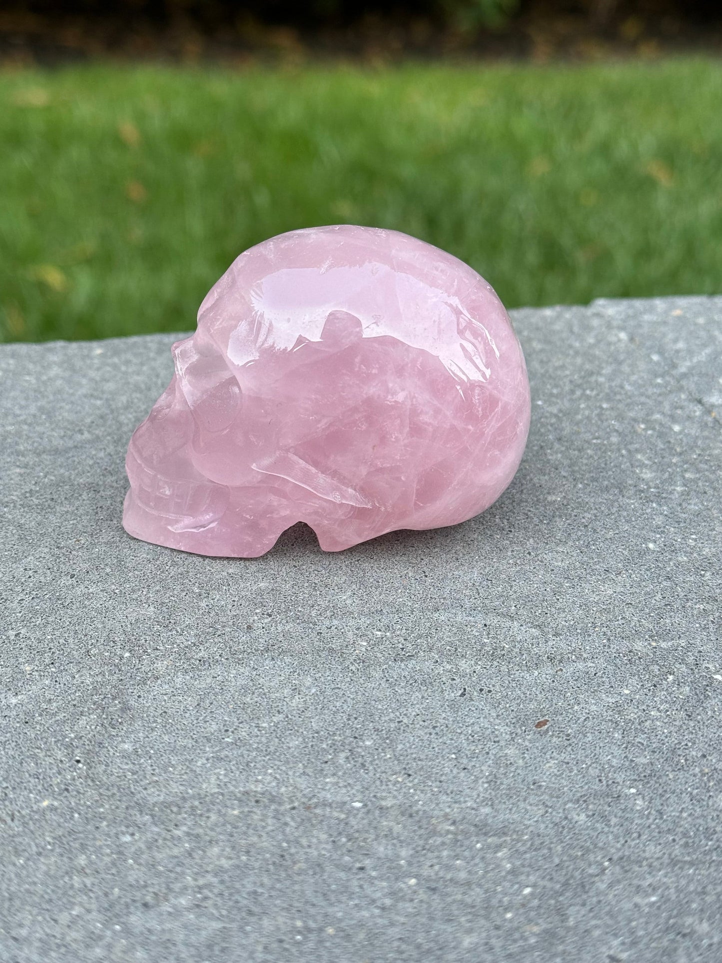 Rose Quartz Skull Carving (2.25")