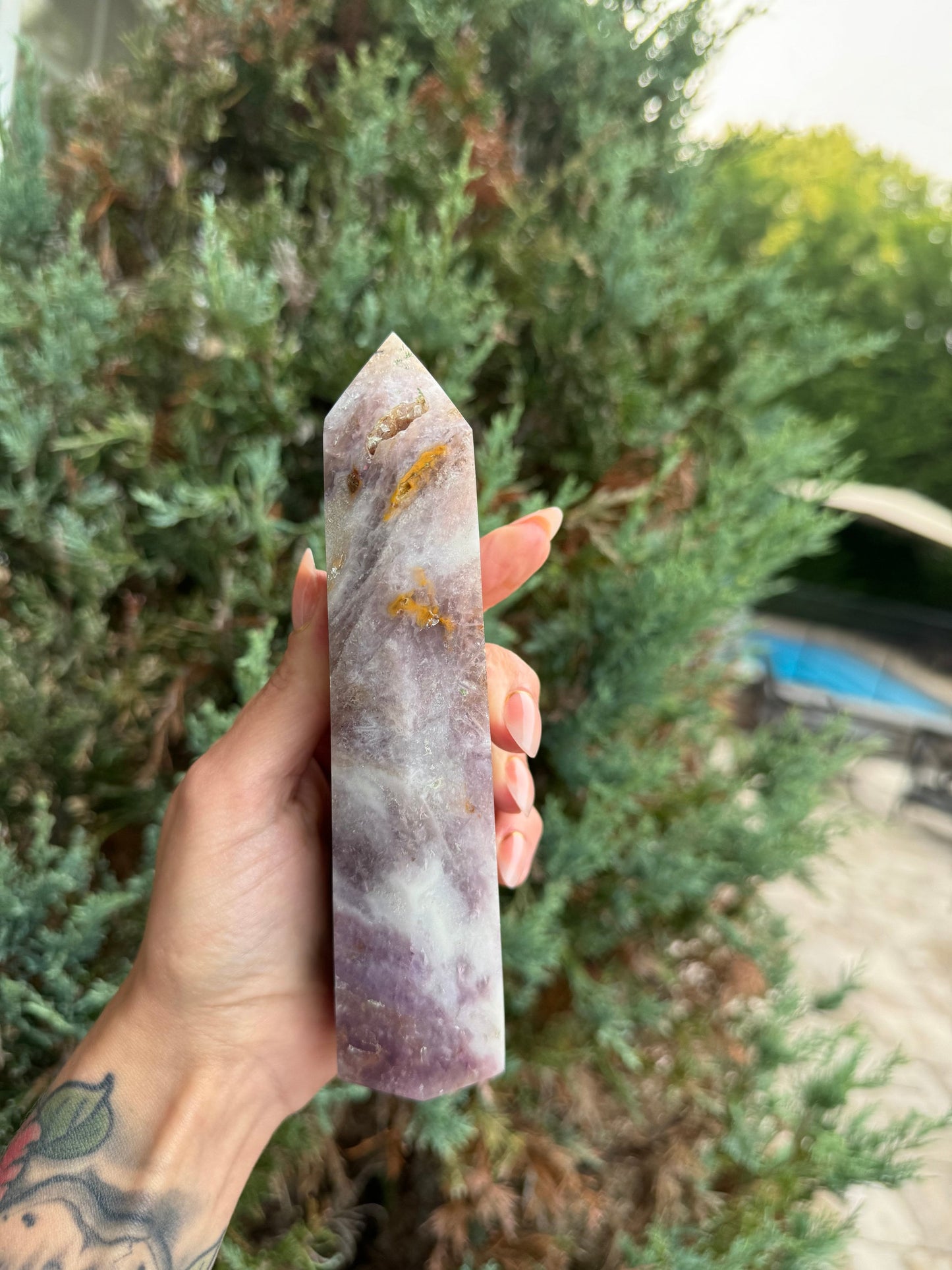 Included Garden Purple Fluorite Tower