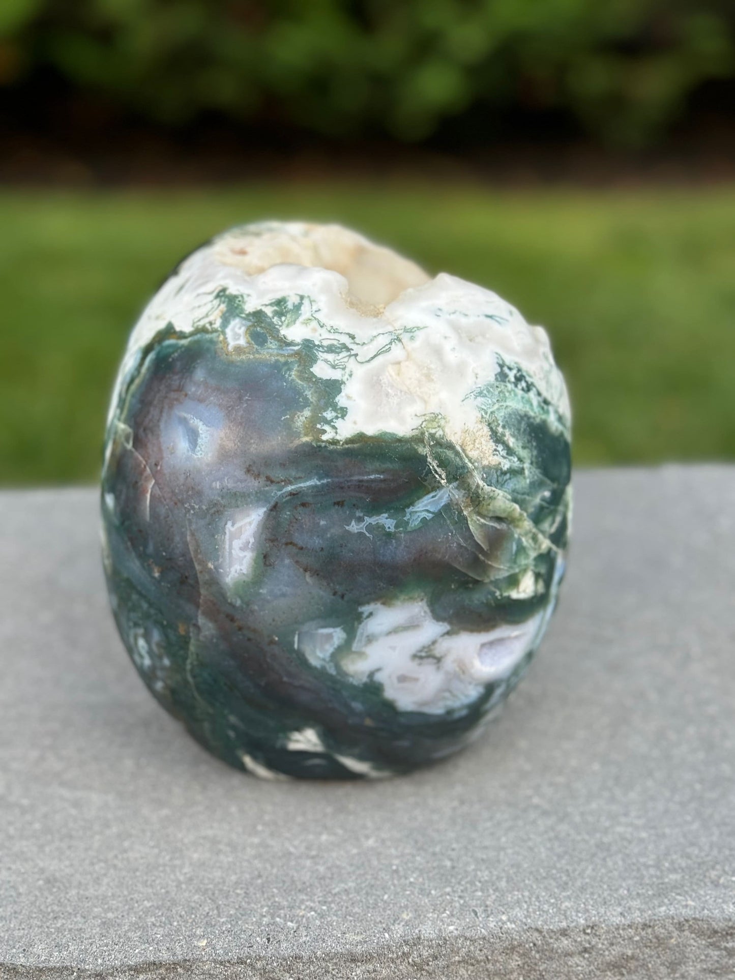 XL Red Moss Agate Hi-Def Skull Carving (17.5lbs)