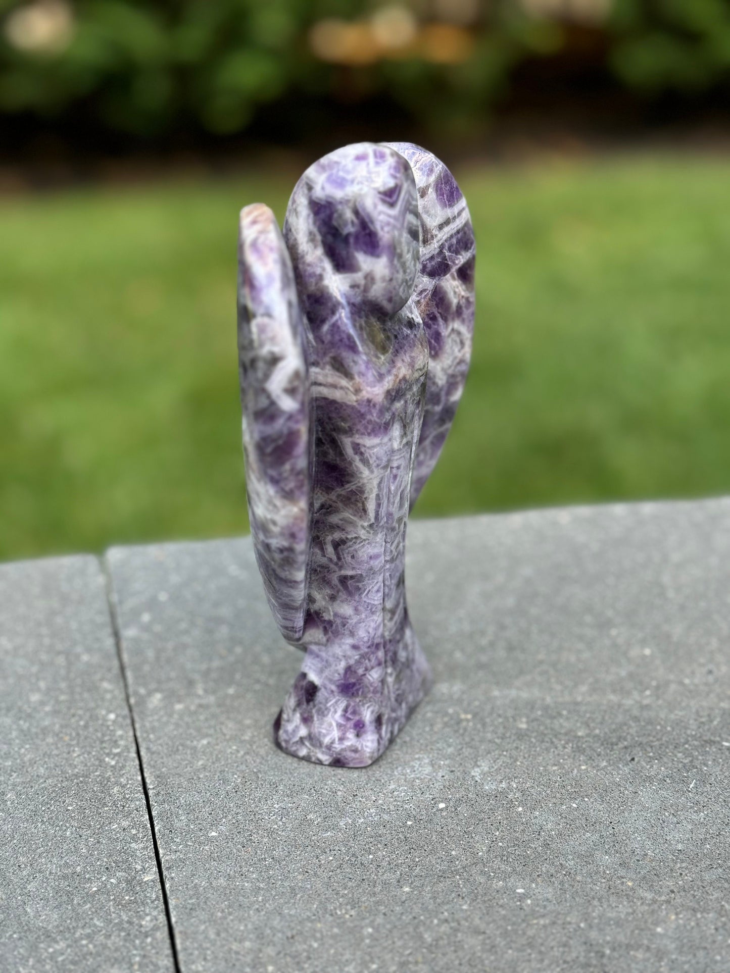 Chevron Amethyst Angel Carving