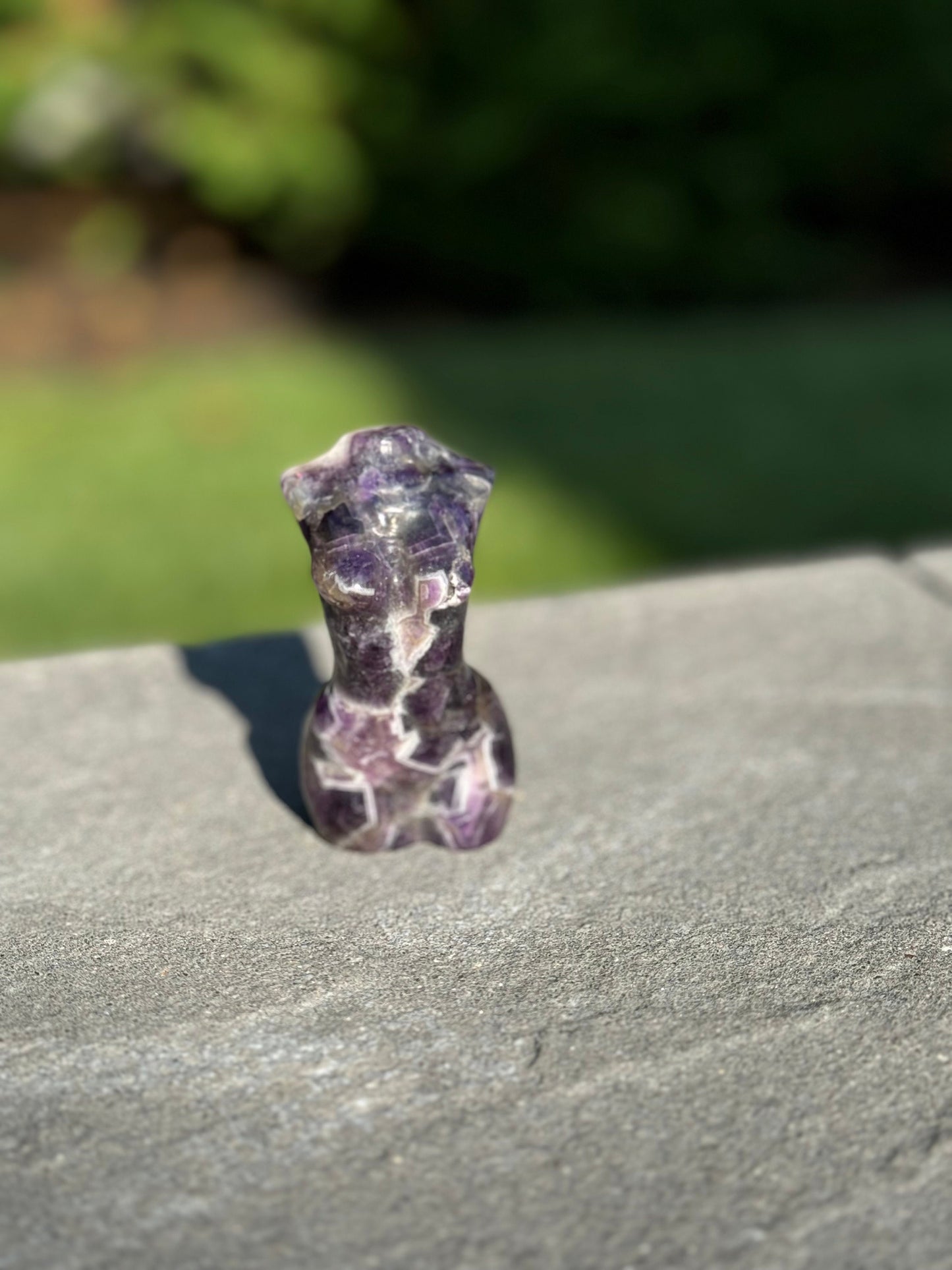 Chevron Amethyst Goddess Body Carving
