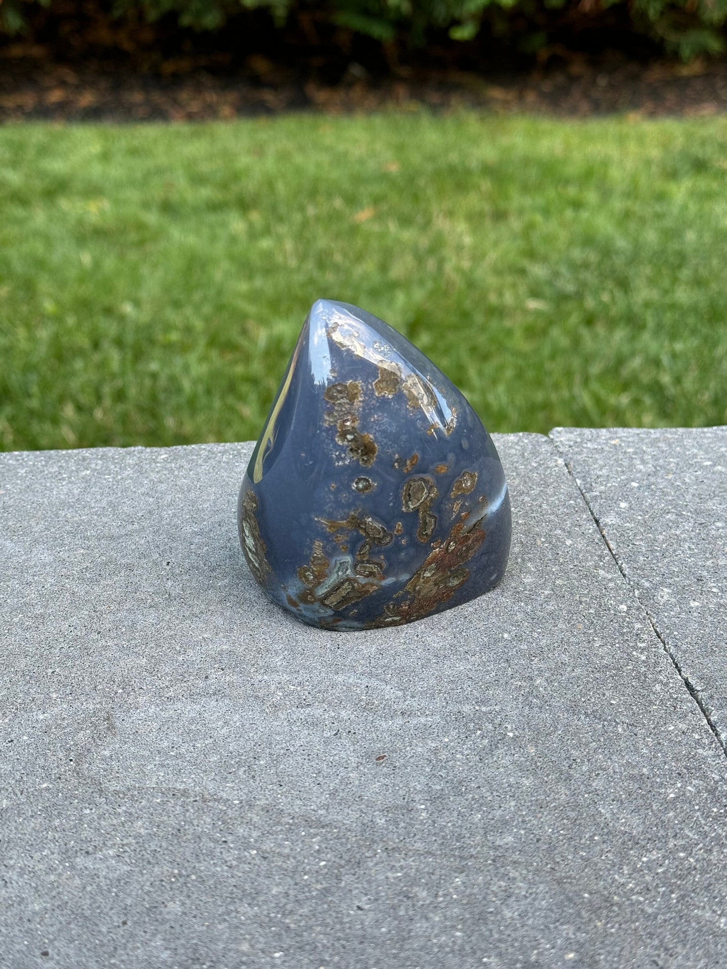 Druzy Banded Agate & Amethyst Flame