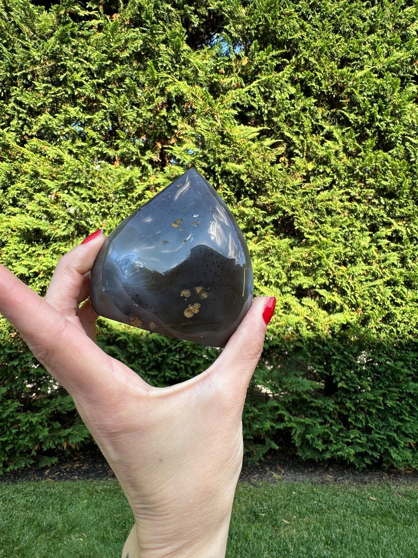 Druzy Banded Agate & Amethyst Flame