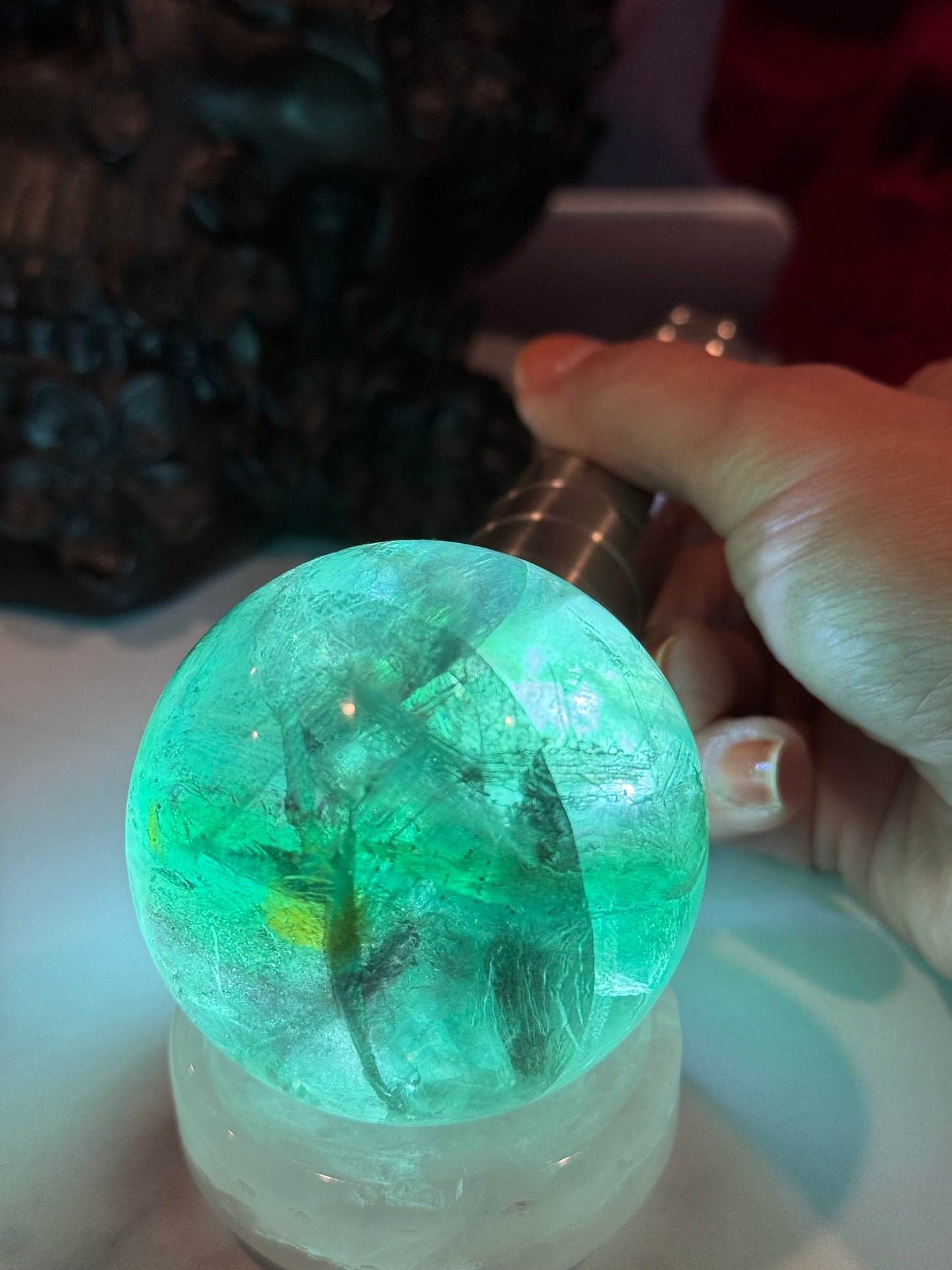 Green & Purple Fluorite Sphere (56MM)