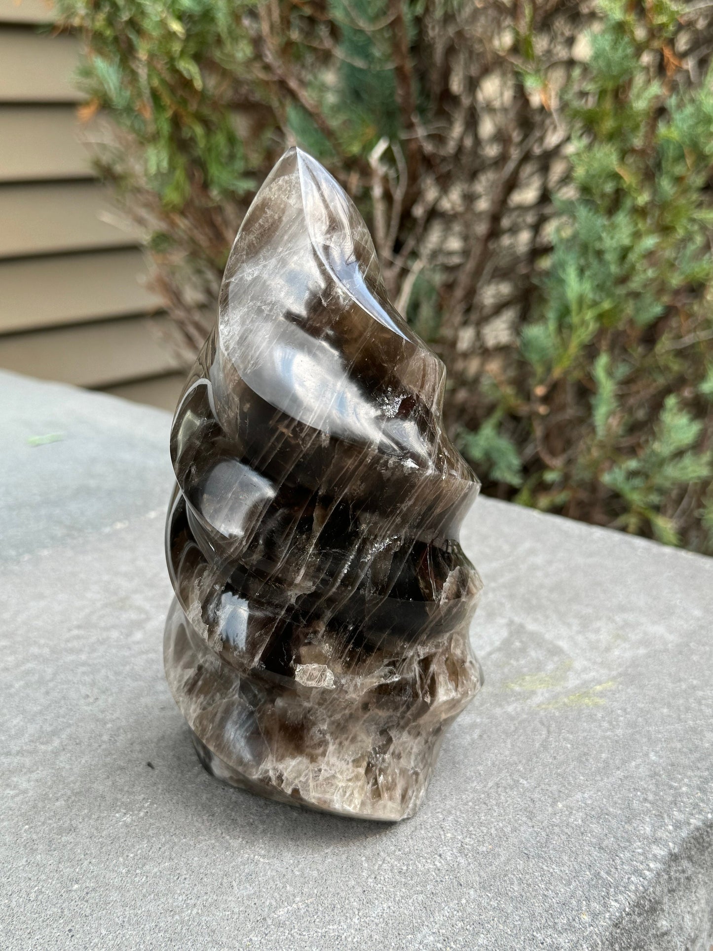 XL Dark Smoky Quartz Crystal Flame (4.11lbs)
