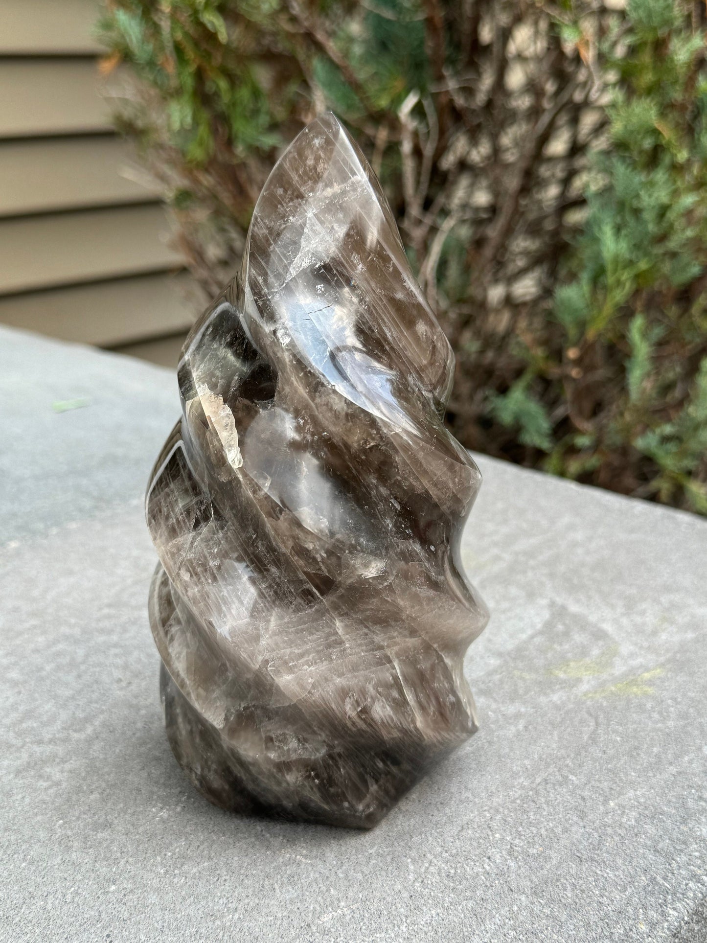 XL Dark Smoky Quartz Crystal Flame (4.11lbs)