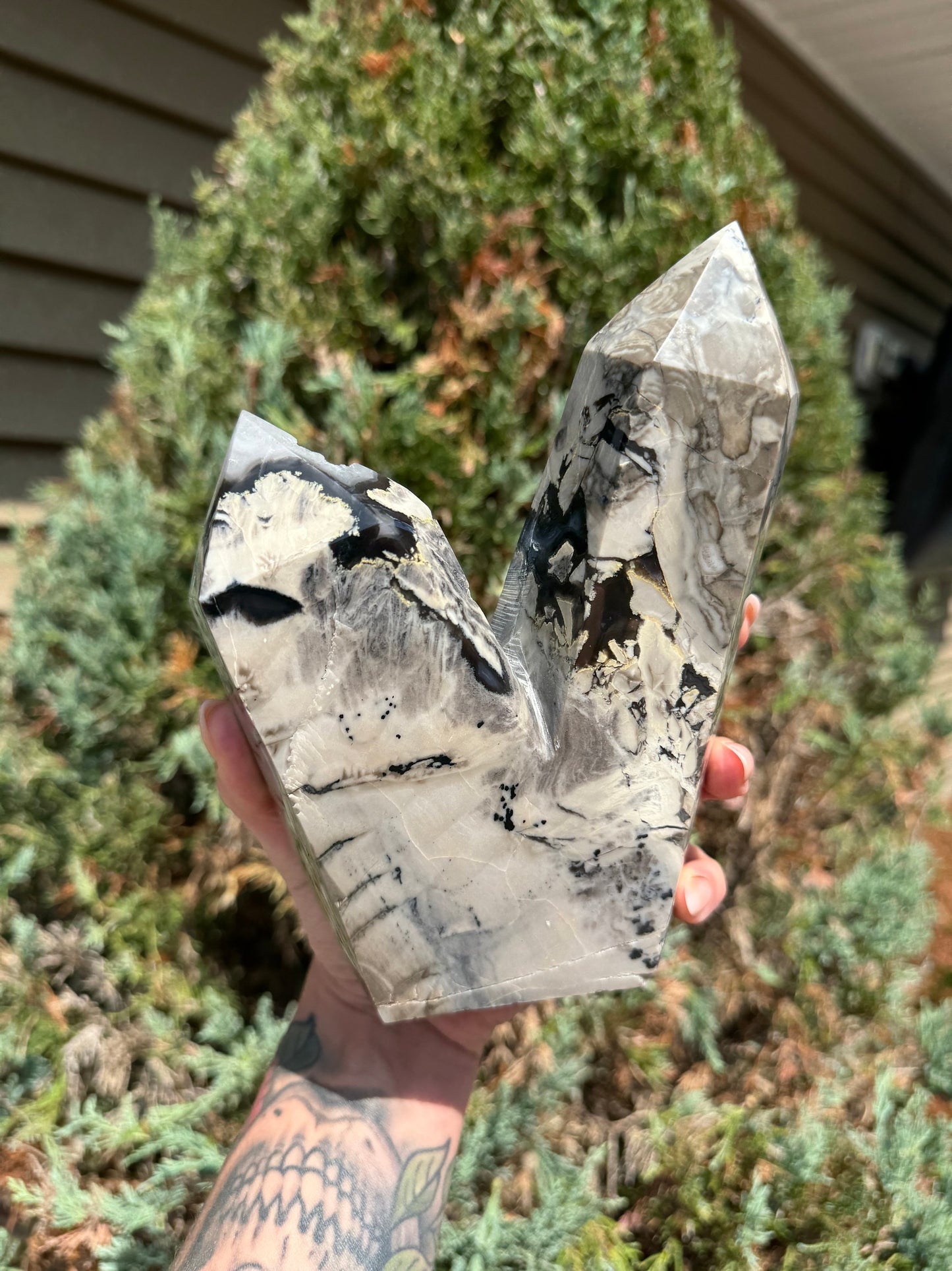 Druzy Volcano Agate Double Point Tower (3.3lbs)