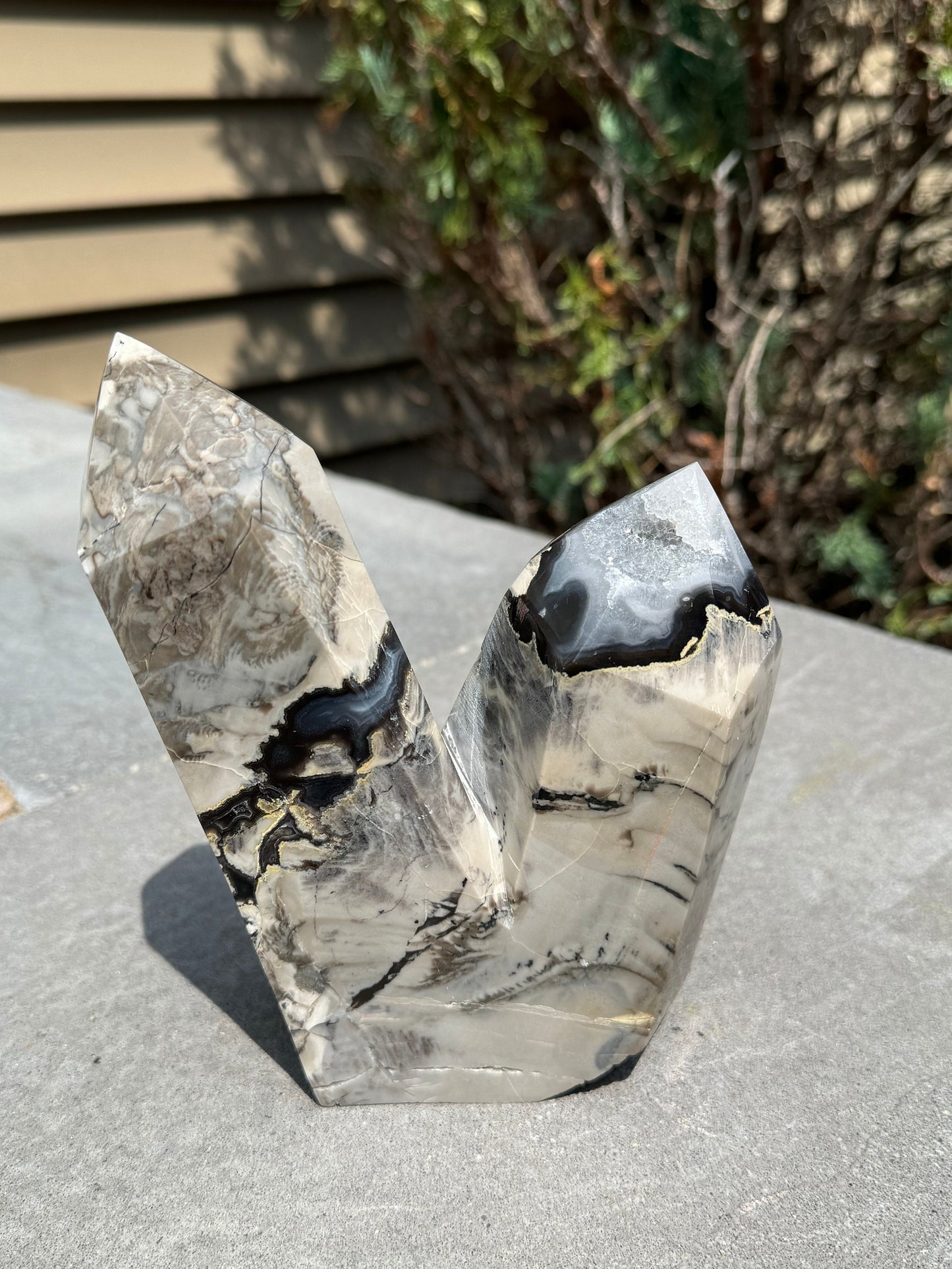 Druzy Volcano Agate Double Point Tower (3.3lbs)