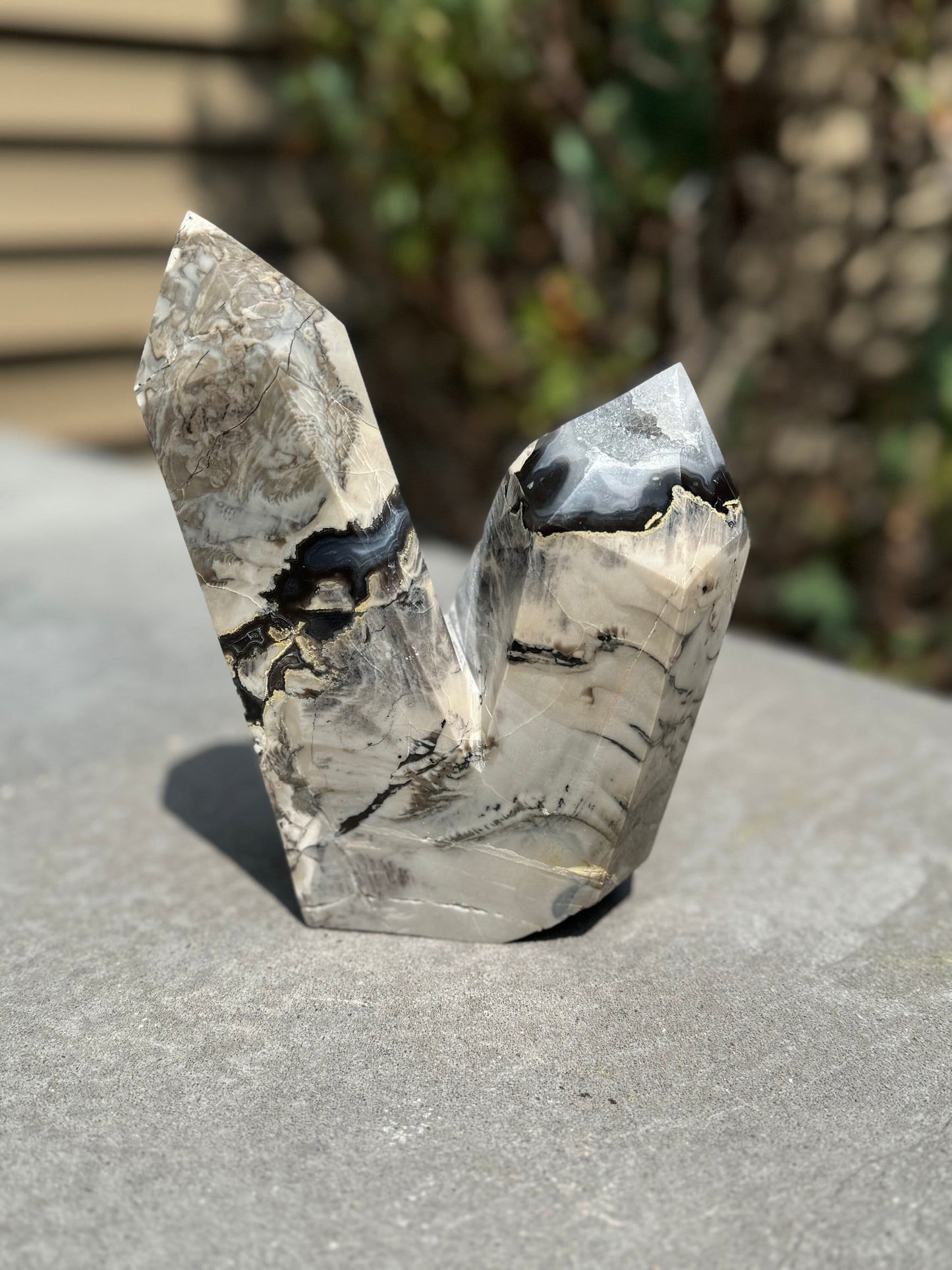 Druzy Volcano Agate Double Point Tower (3.3lbs)