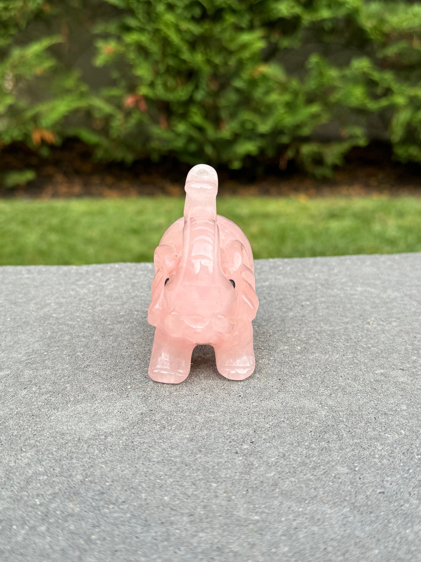 Rose Quartz Elephant Carving