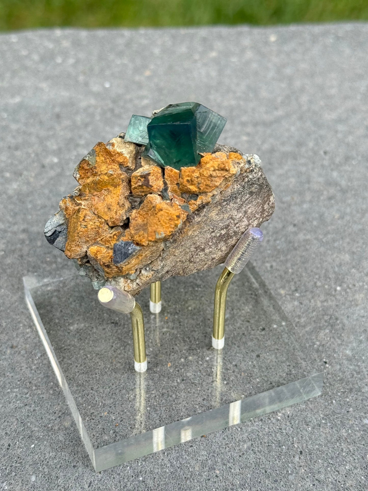 Green & Purple Fluorite Cubic Specimen (Diana Maria Mine, UK)