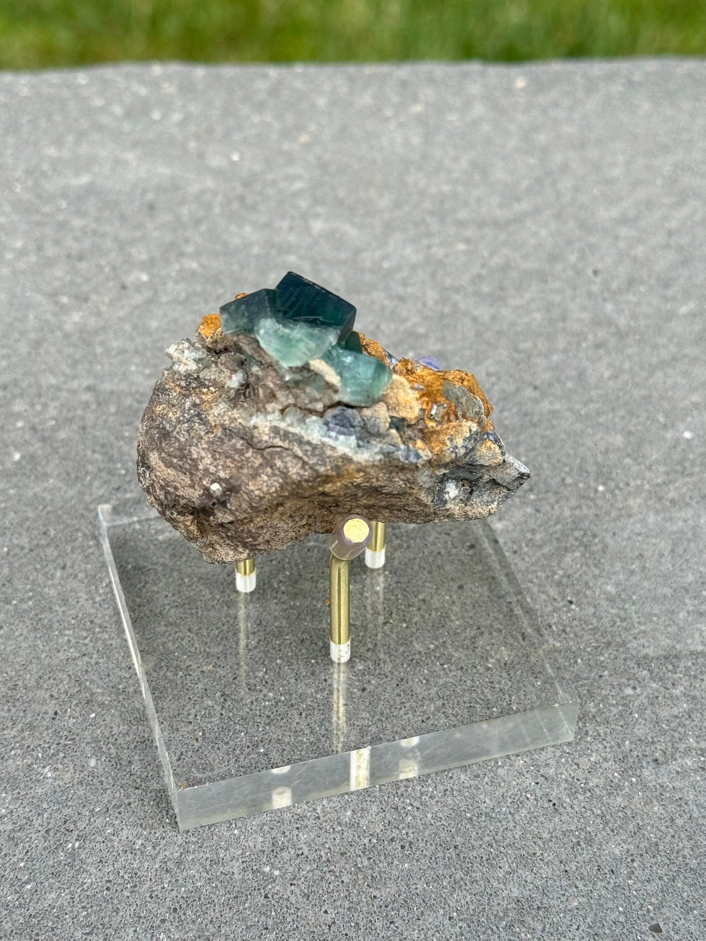 Green & Purple Fluorite Cubic Specimen (Diana Maria Mine, UK)