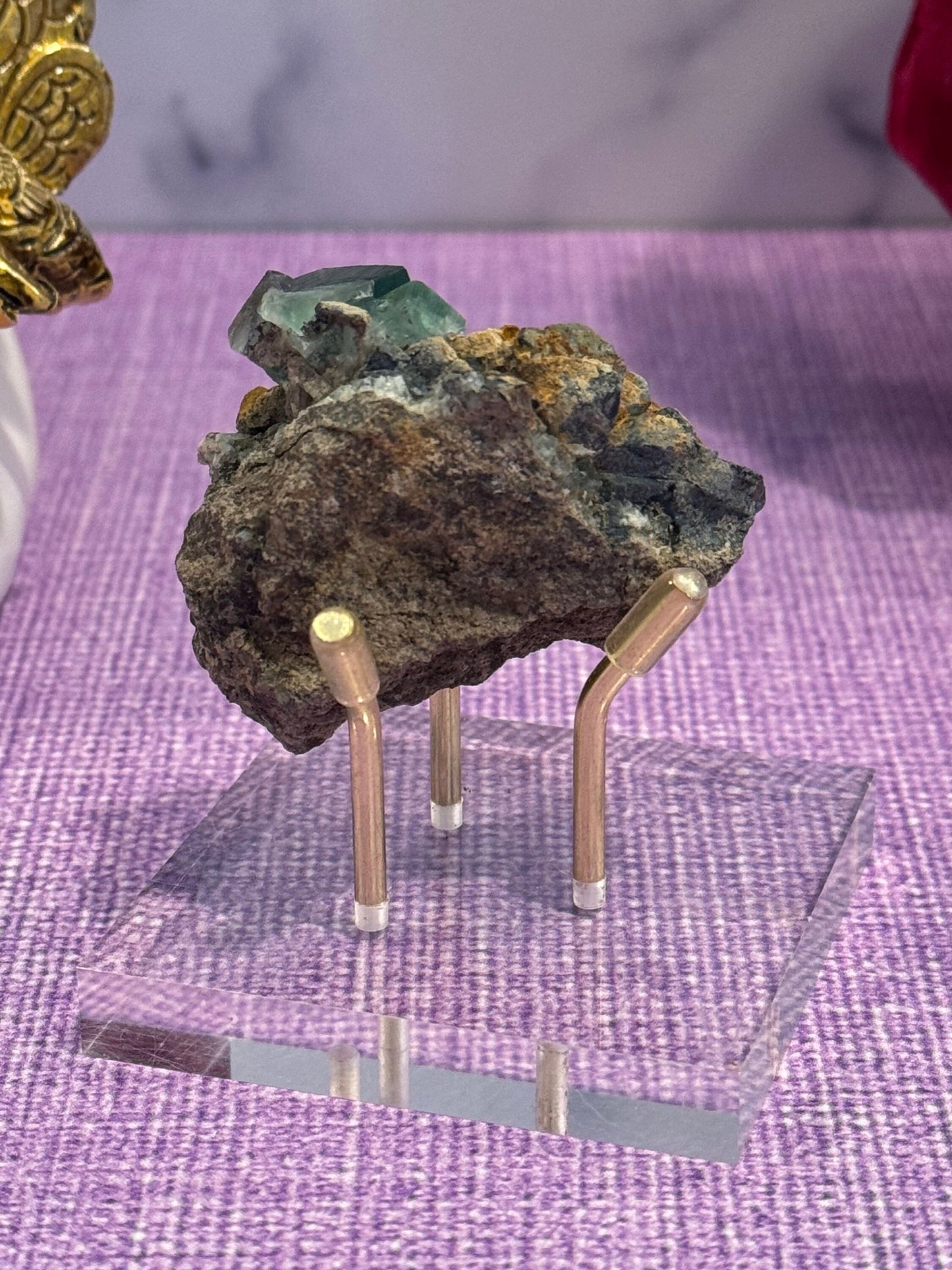 Green & Purple Fluorite Cubic Specimen (Diana Maria Mine, UK)