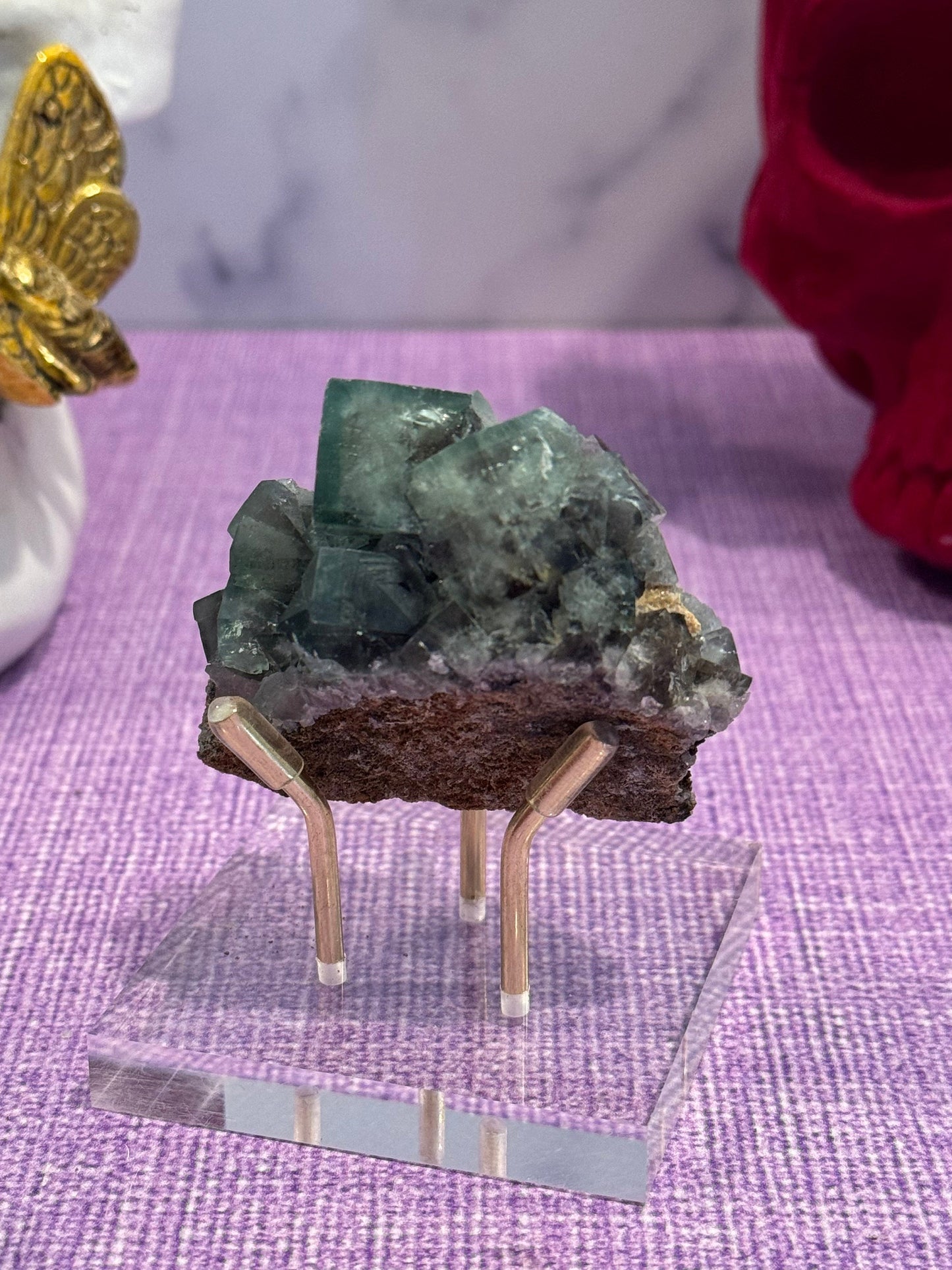 Green & Purple Fluorite Cubic Specimen (Diana Maria Mine, UK)