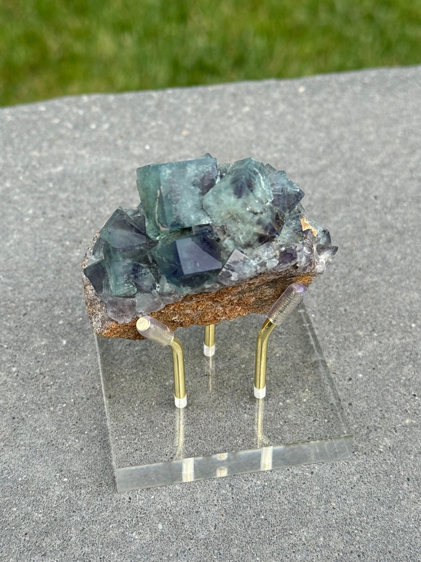 Green & Purple Fluorite Cubic Specimen (Diana Maria Mine, UK)