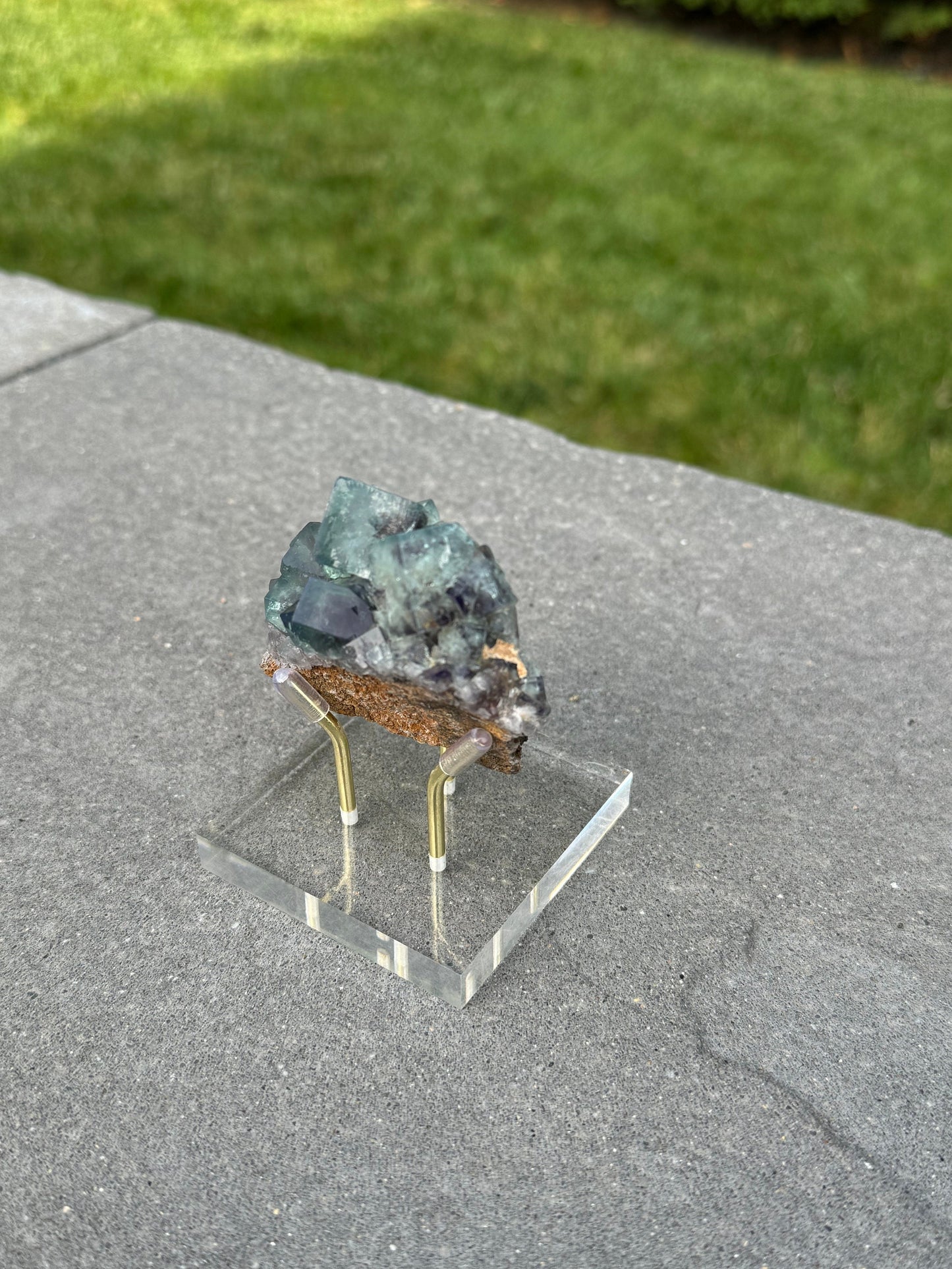 Green & Purple Fluorite Cubic Specimen (Diana Maria Mine, UK)