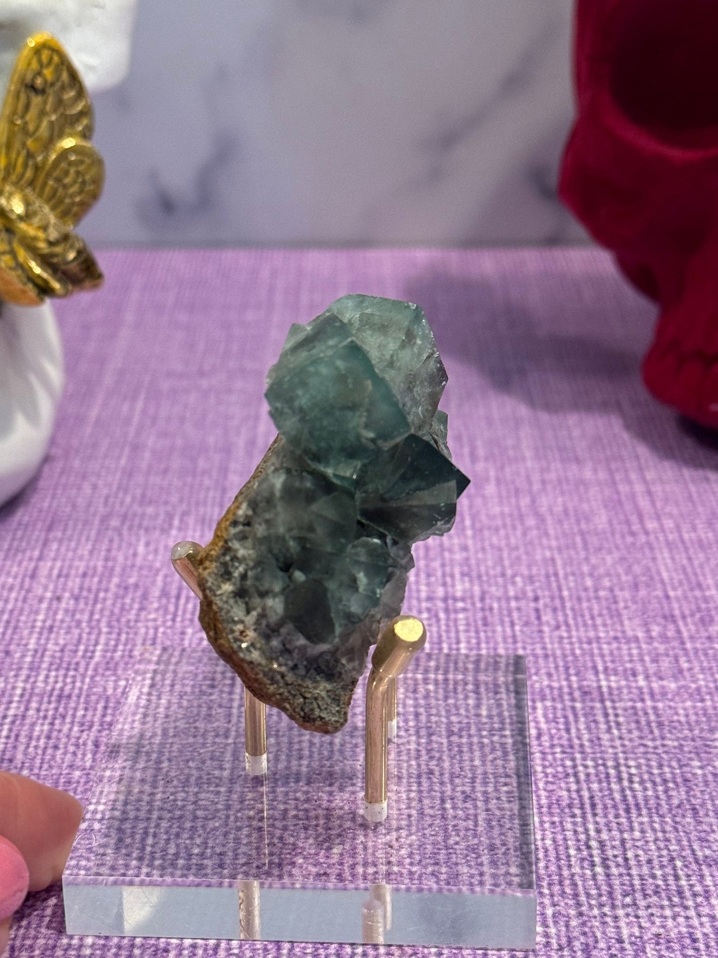 Green & Purple Fluorite Cubic Specimen (Diana Maria Mine, UK)