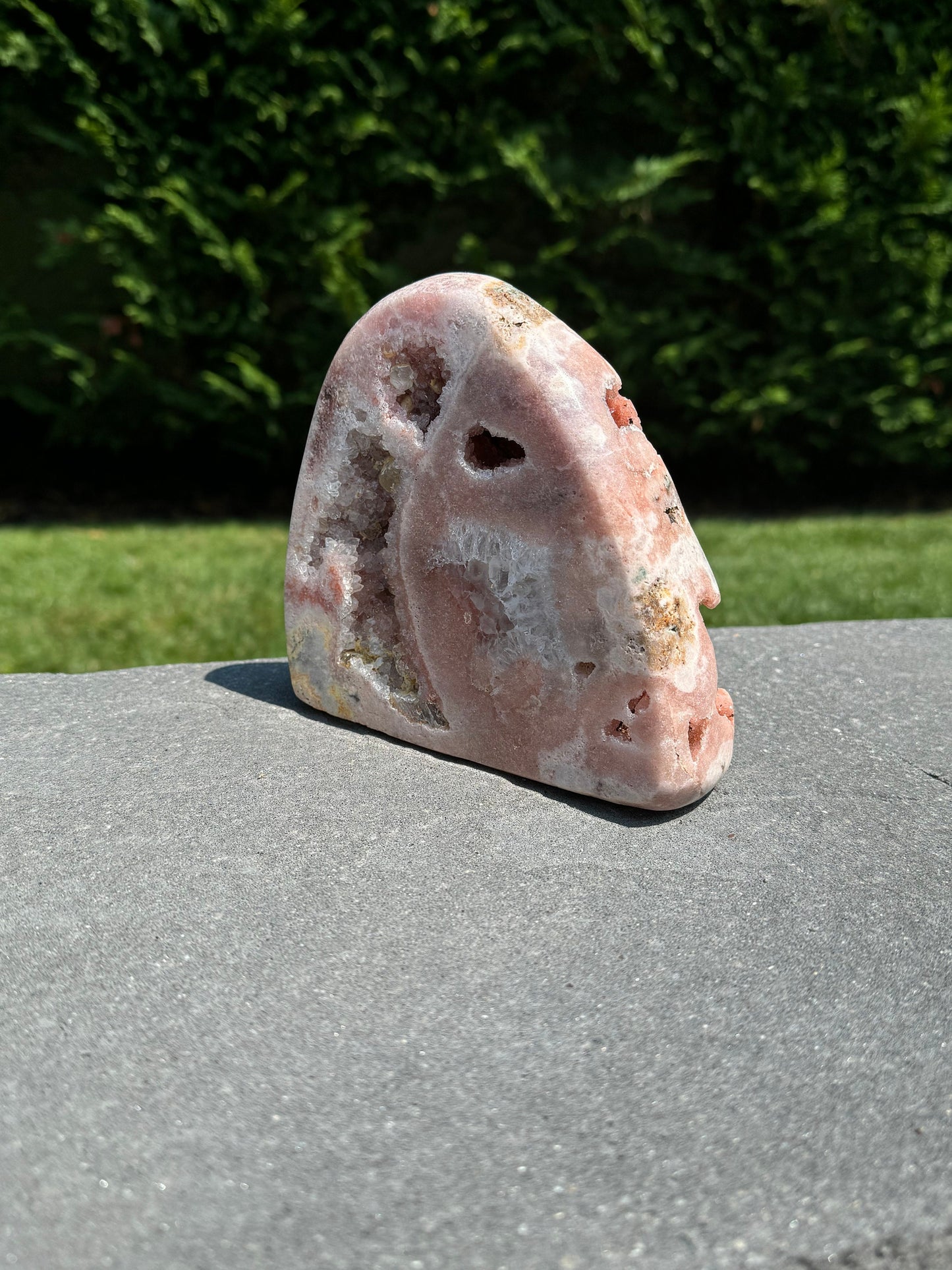Druzy Pink Amethyst Freeform w/ Calcite