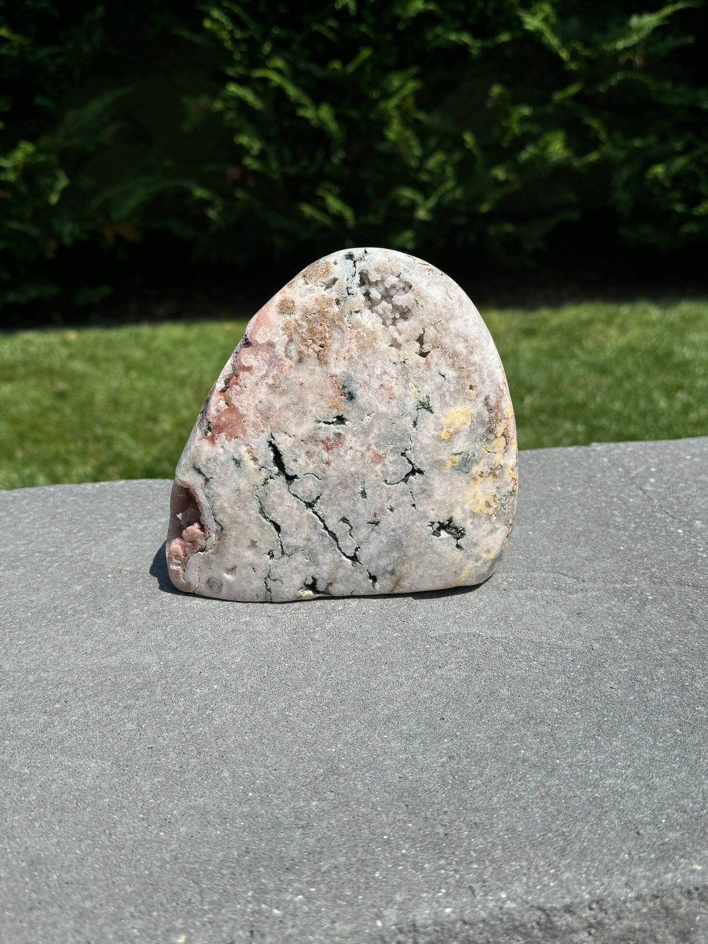 Druzy Pink Amethyst Freeform w/ Calcite