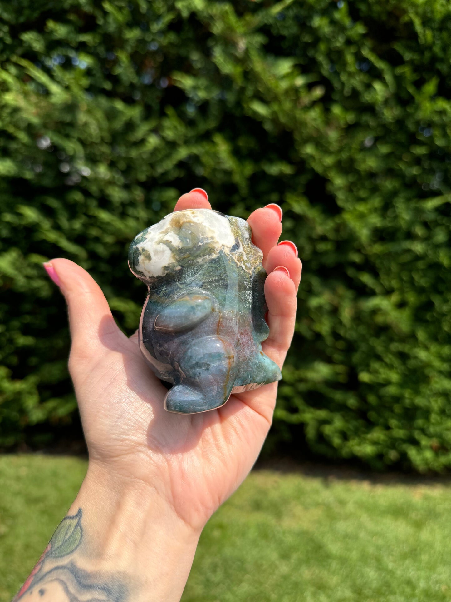 Ocean Jasper Dinosaur Carving