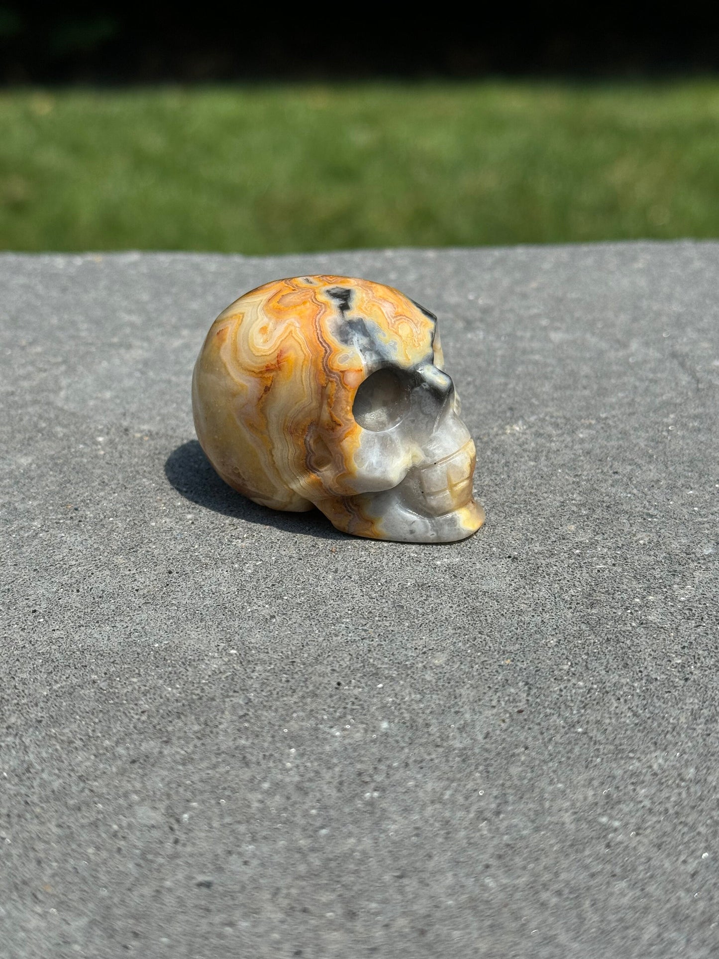 Druzy Crazy Lace Agate Skull