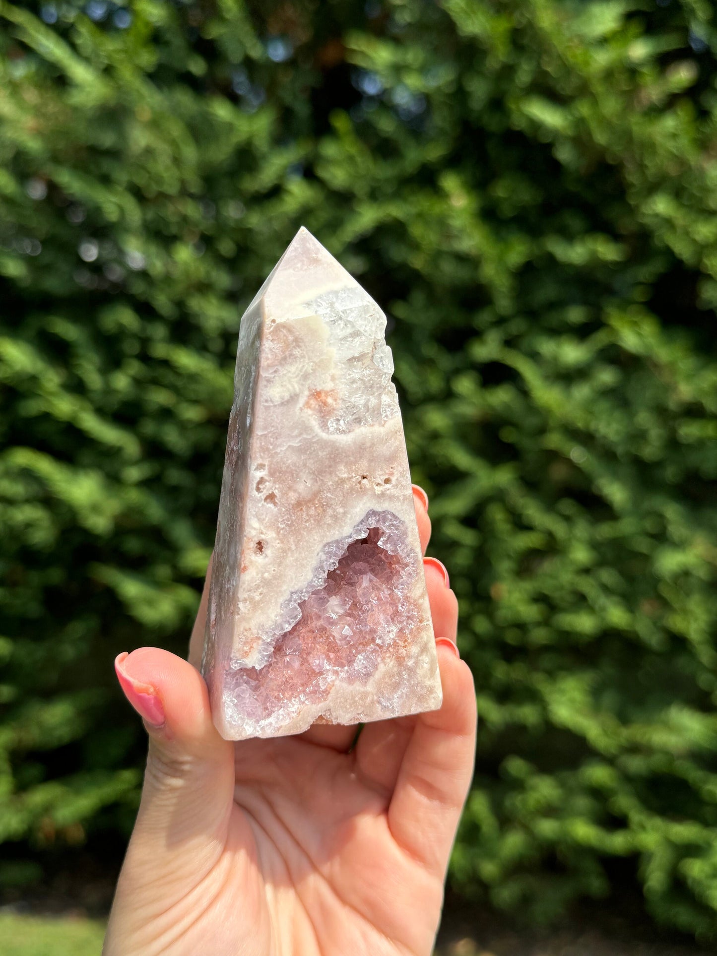 Druzy Pink Amethyst Obelisk
