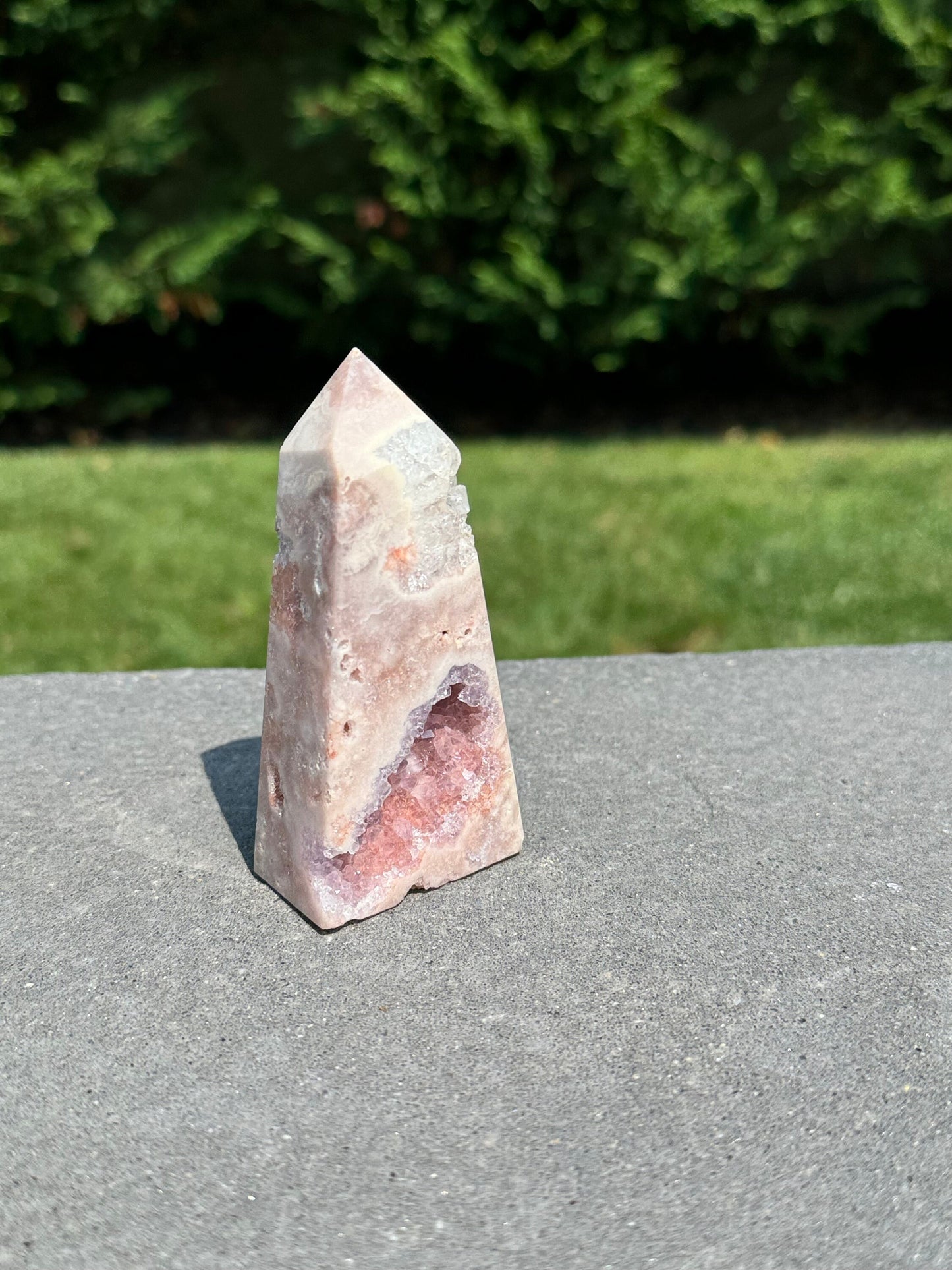 Druzy Pink Amethyst Obelisk