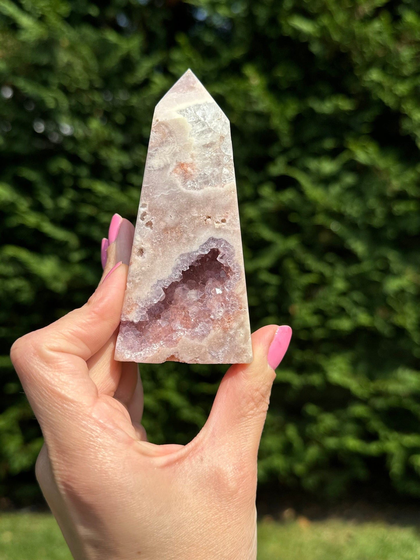 Druzy Pink Amethyst Obelisk