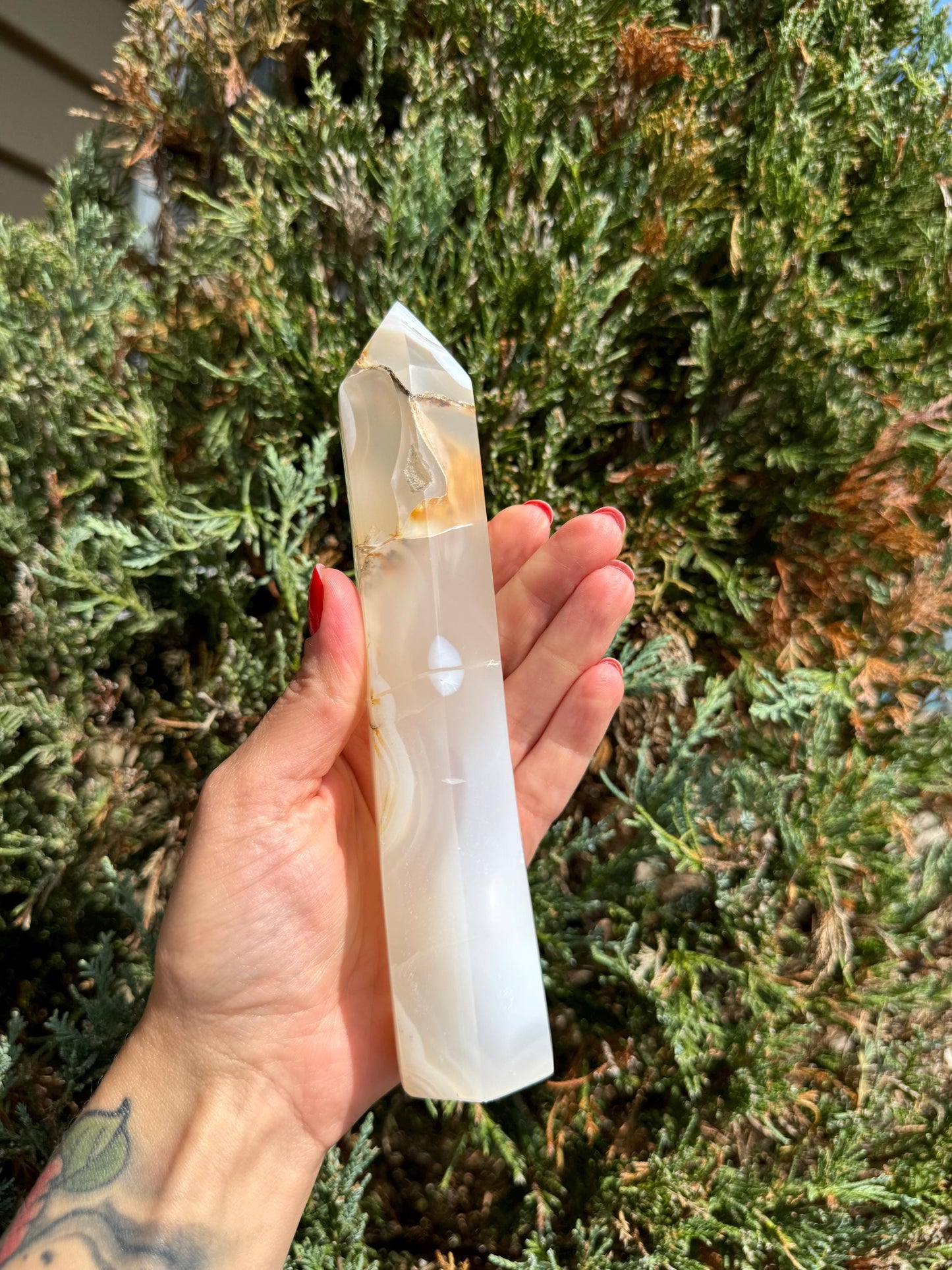 Druzy Agate Dendritic Obelisk