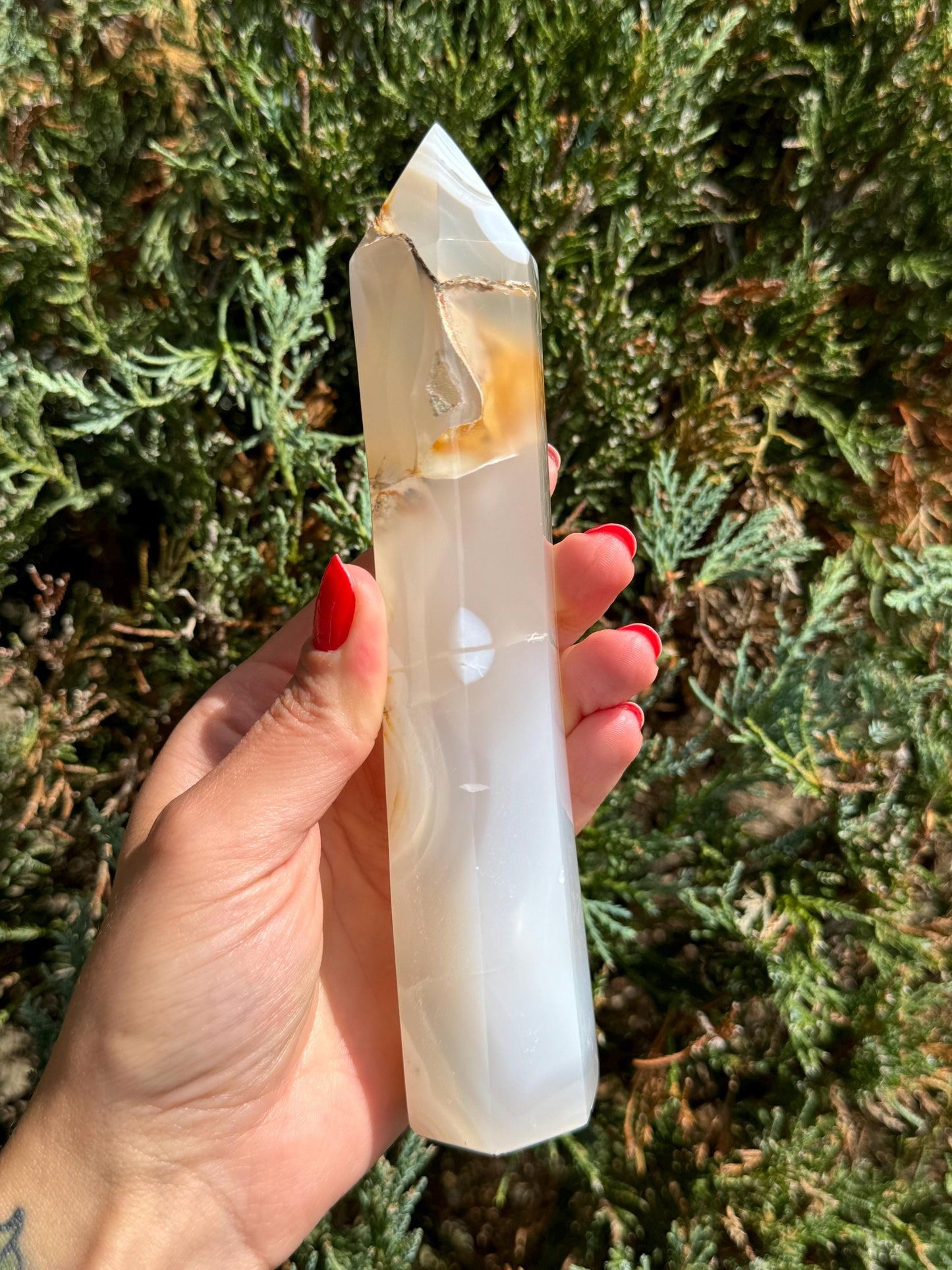 Druzy Agate Dendritic Obelisk