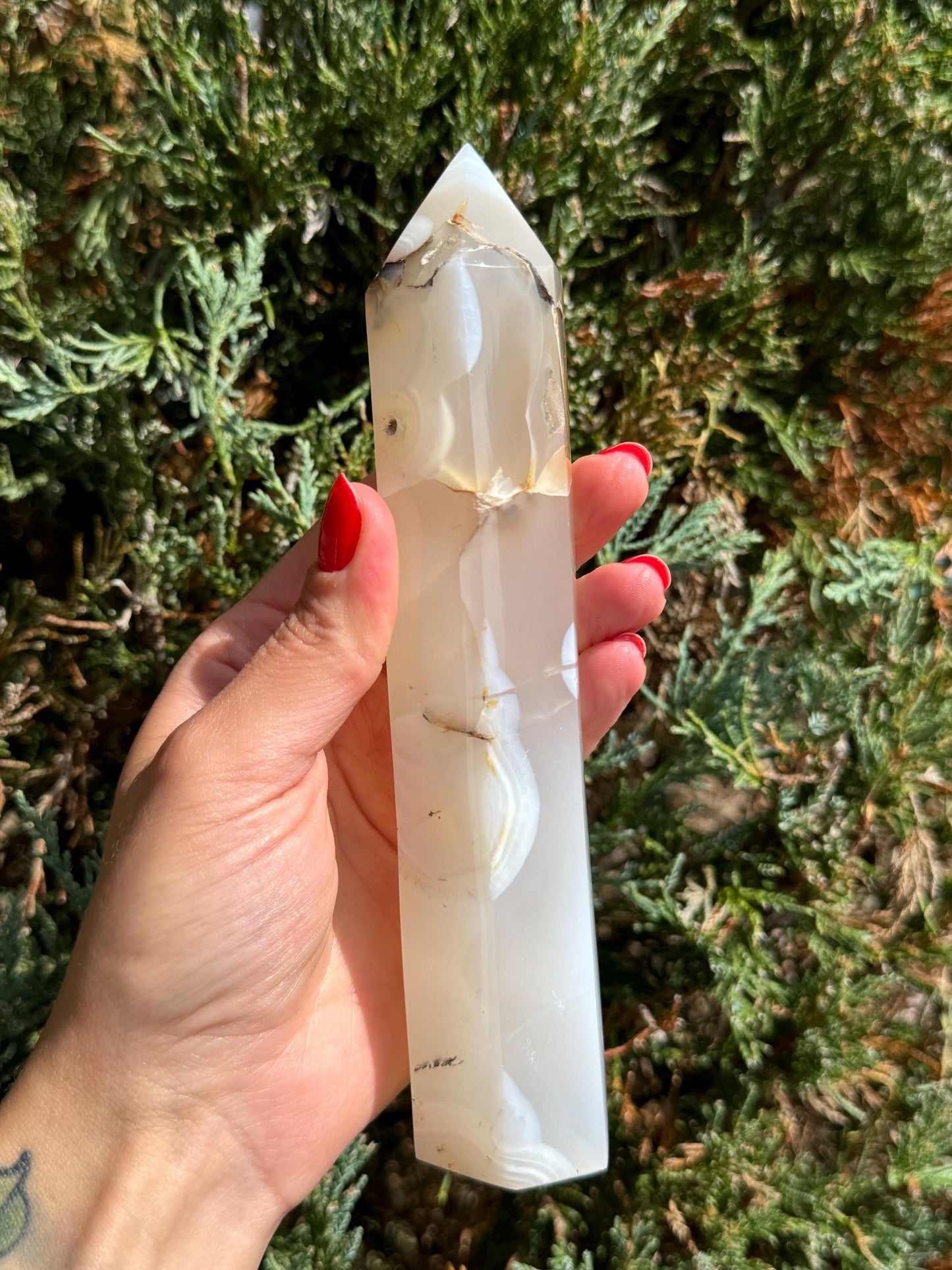 Druzy Agate Dendritic Obelisk