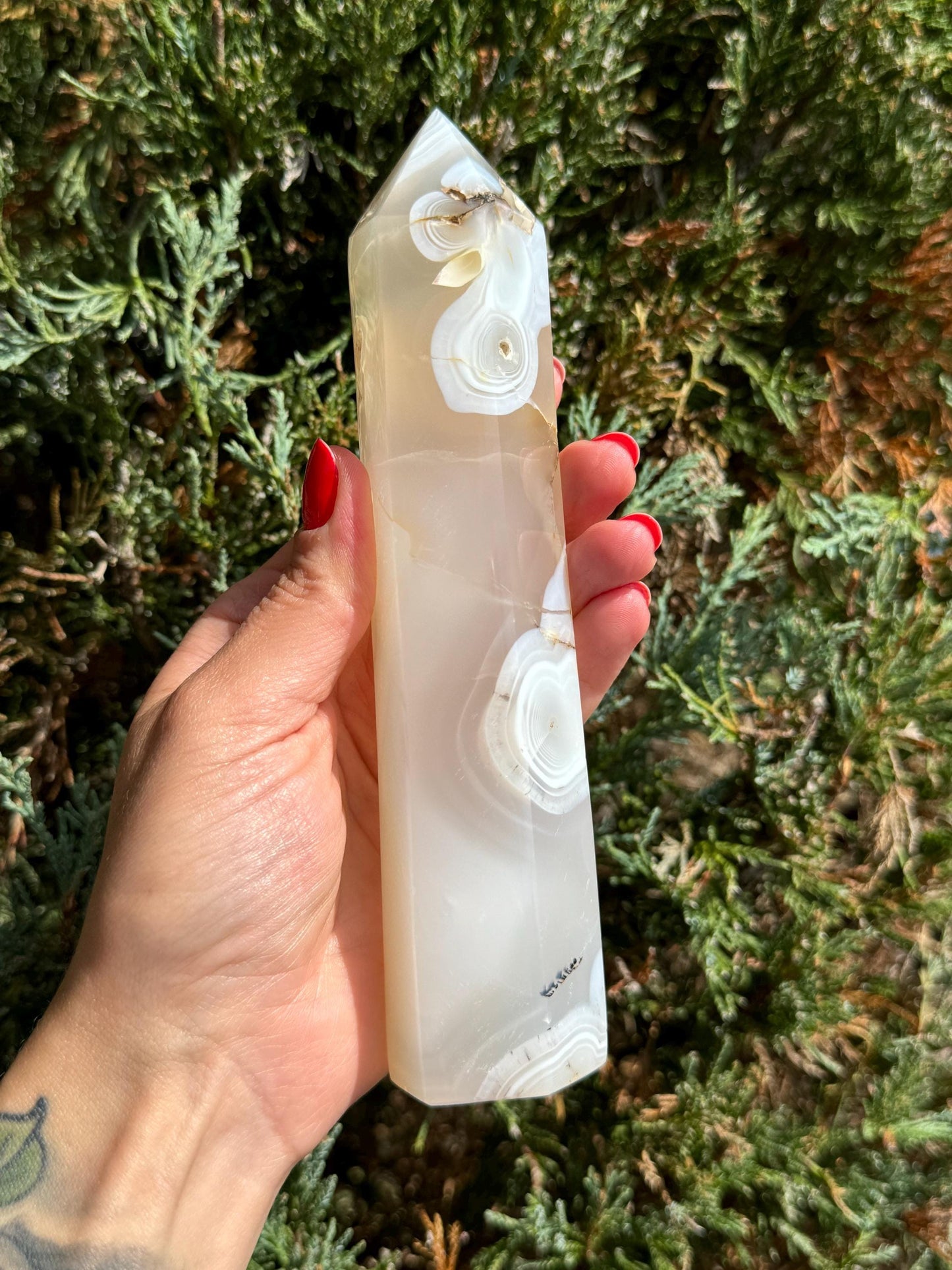 Druzy Agate Dendritic Obelisk