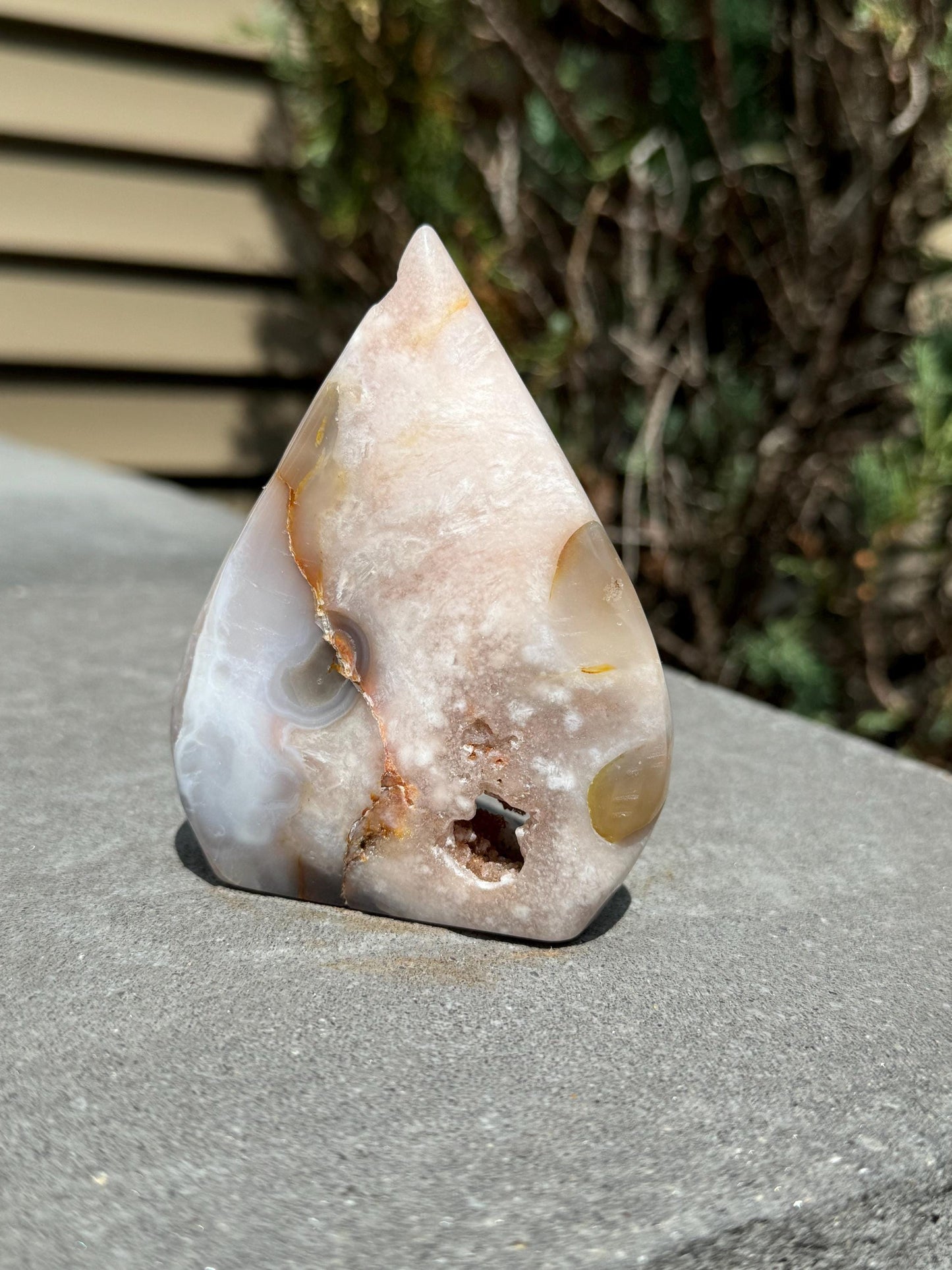 Druzy Pink Amethyst & Agate Teardrop