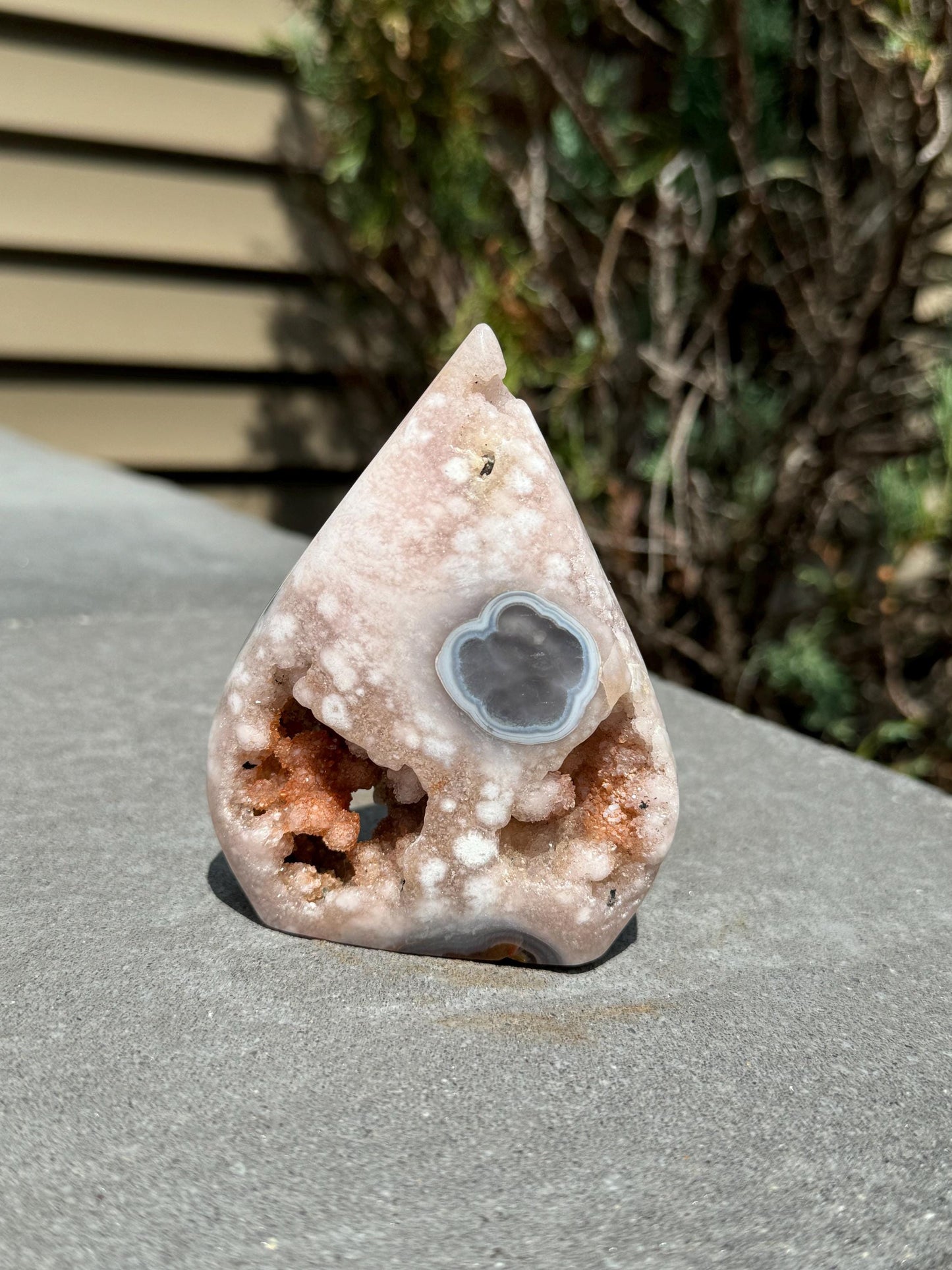 Druzy Pink Amethyst & Agate Teardrop