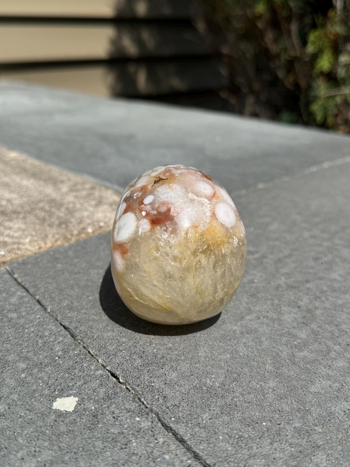 Druzy Cherry Blossom Flower Agate Skull Carving