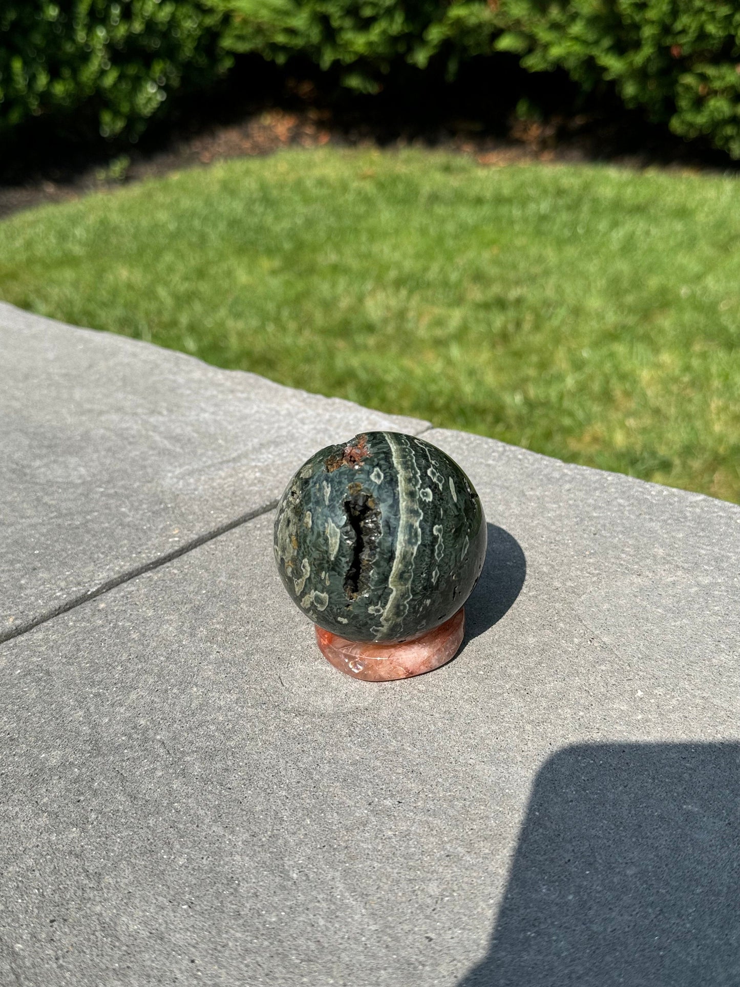 Black Druzy Ocean Jasper Sphere (69MM)