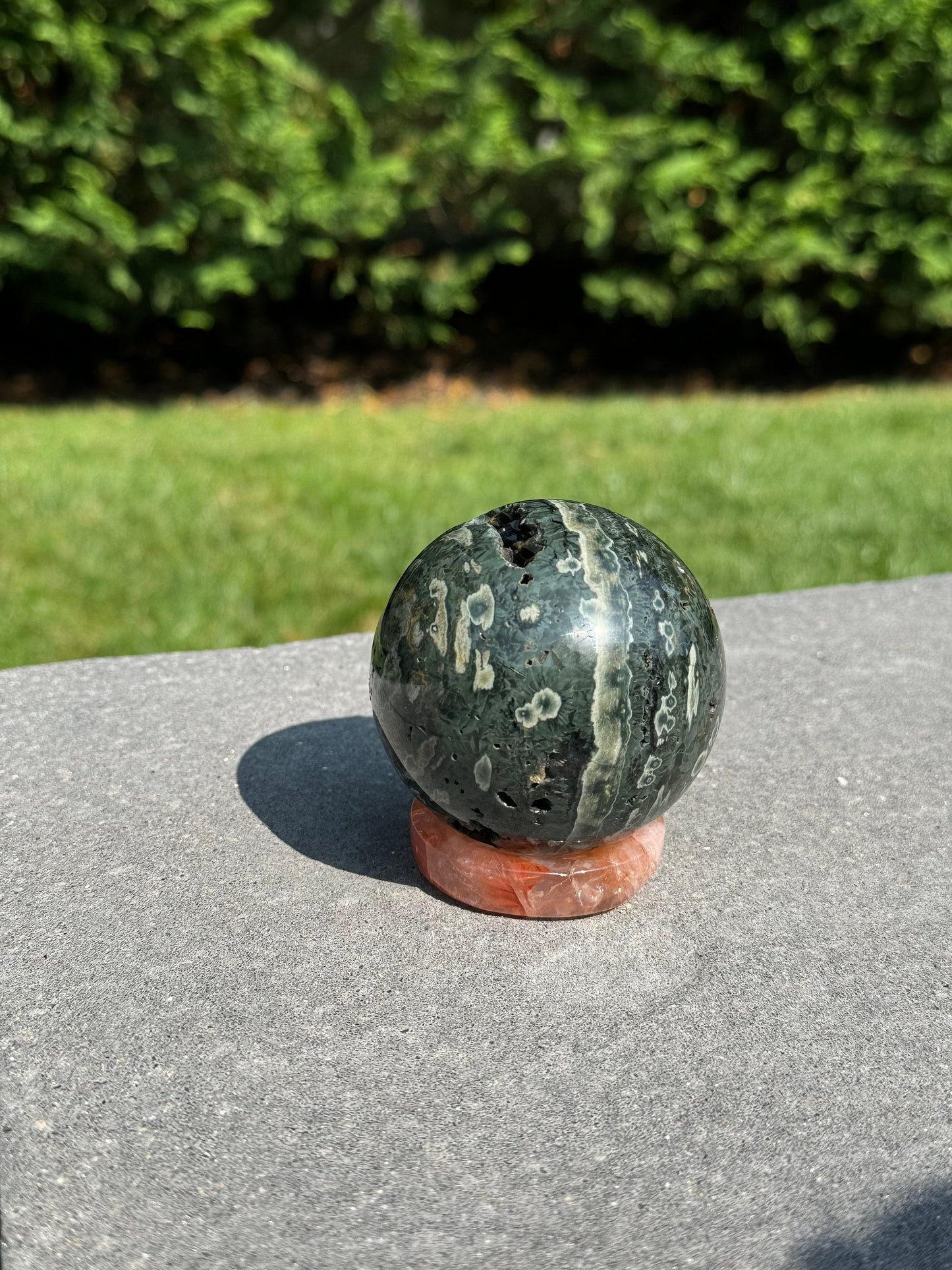 Black Druzy Ocean Jasper Sphere (69MM)