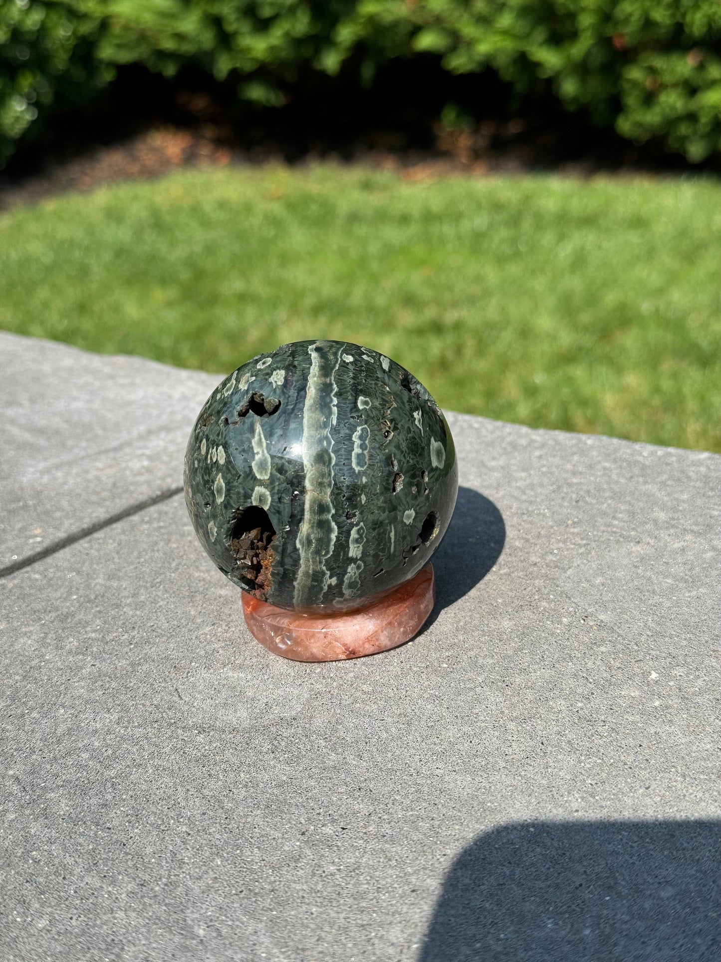 Black Druzy Ocean Jasper Sphere (69MM)