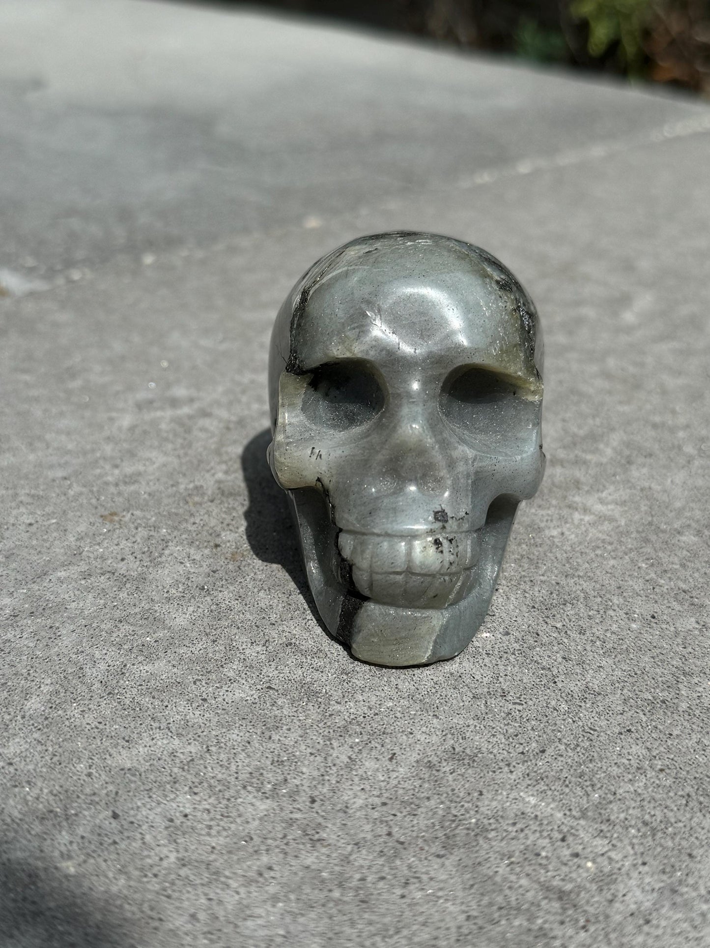 Labradorite Skull Carving