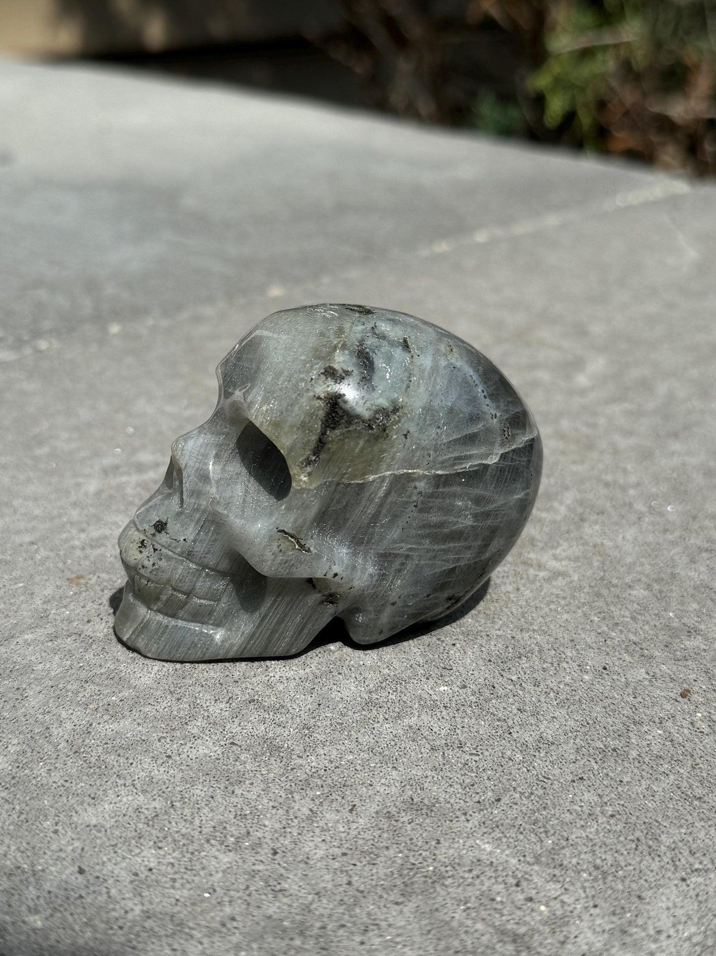 Labradorite Skull Carving