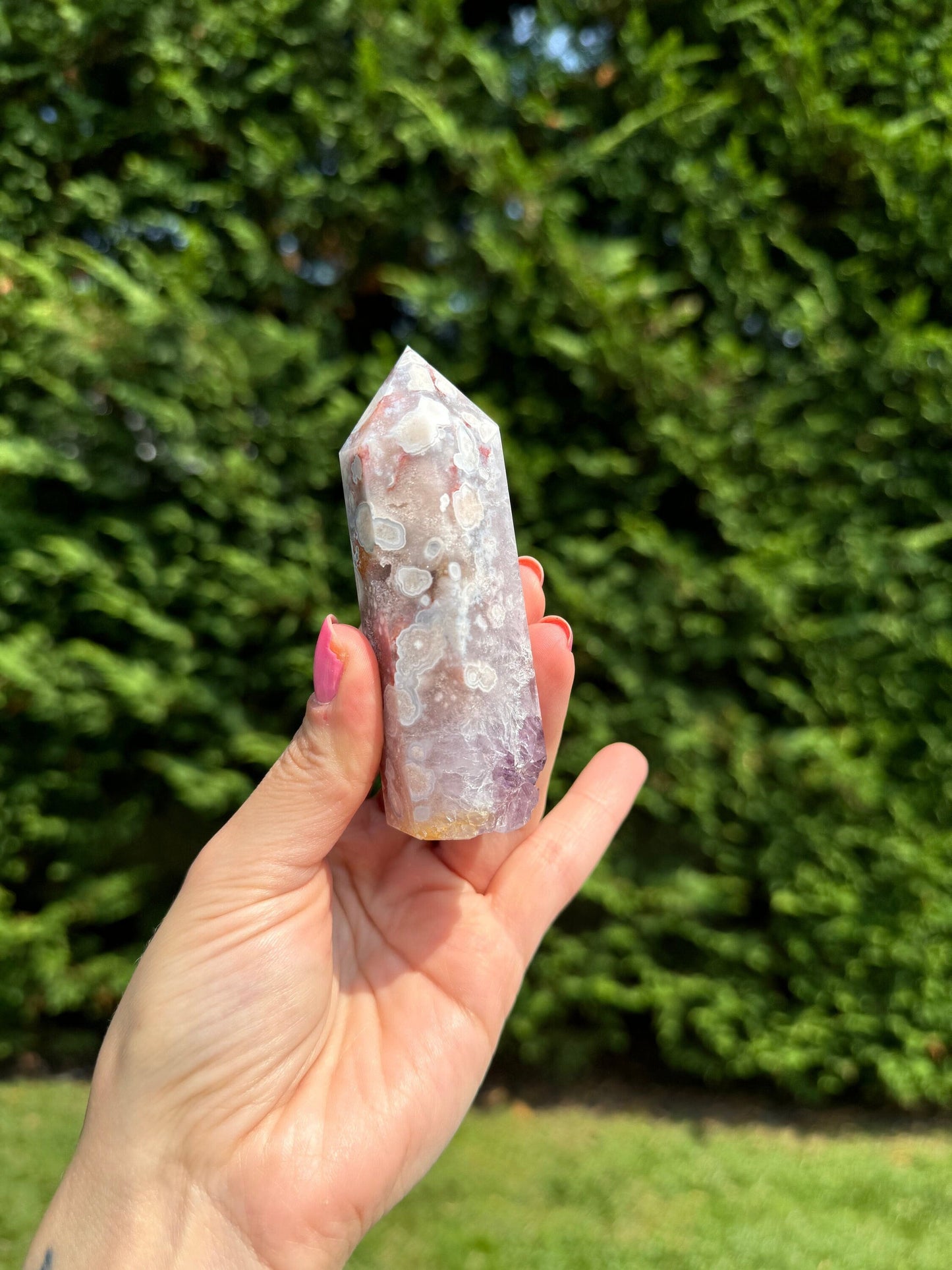 Amethyst & Flower Agate Tower