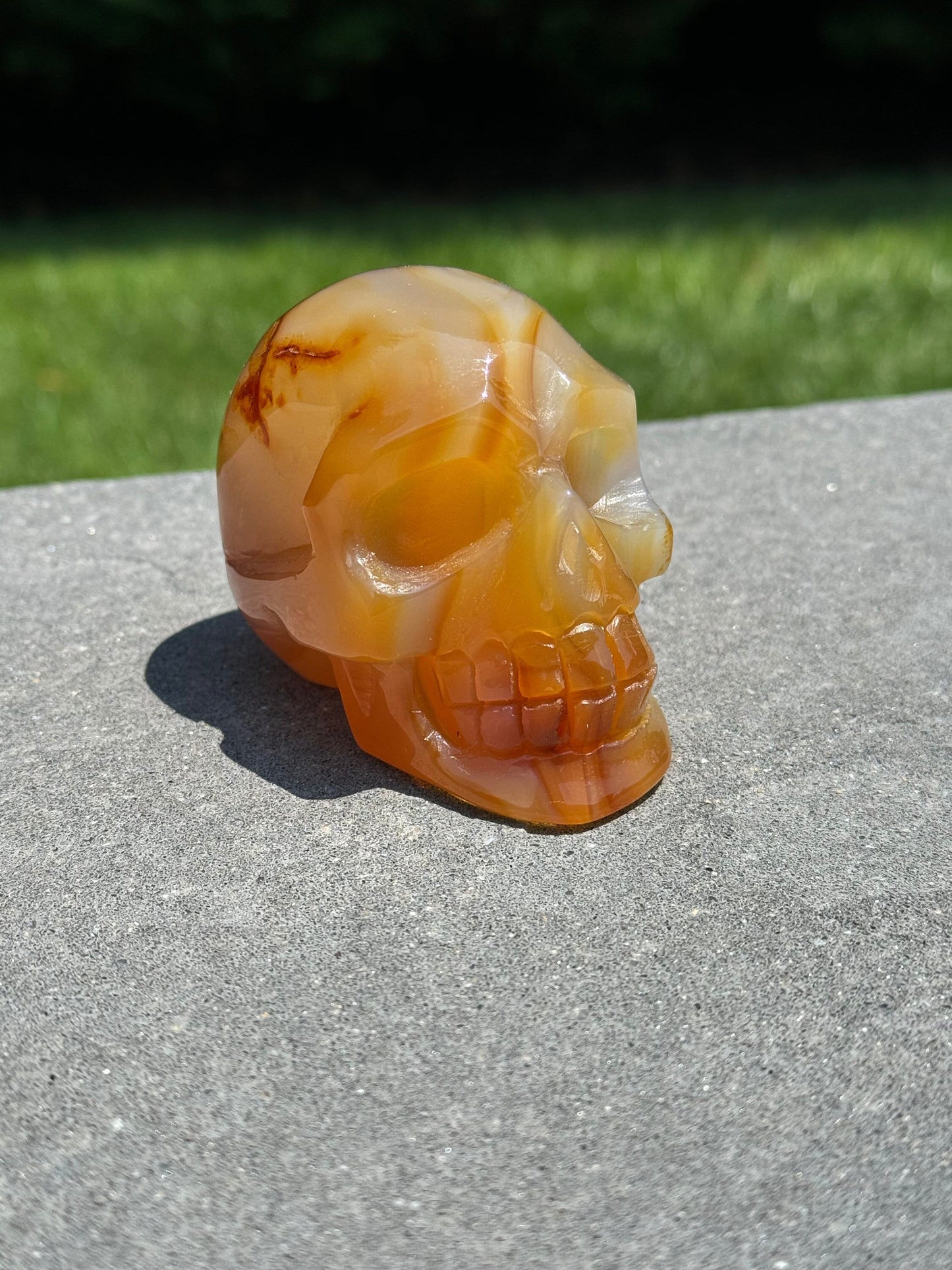 Carnelian Skull Carving