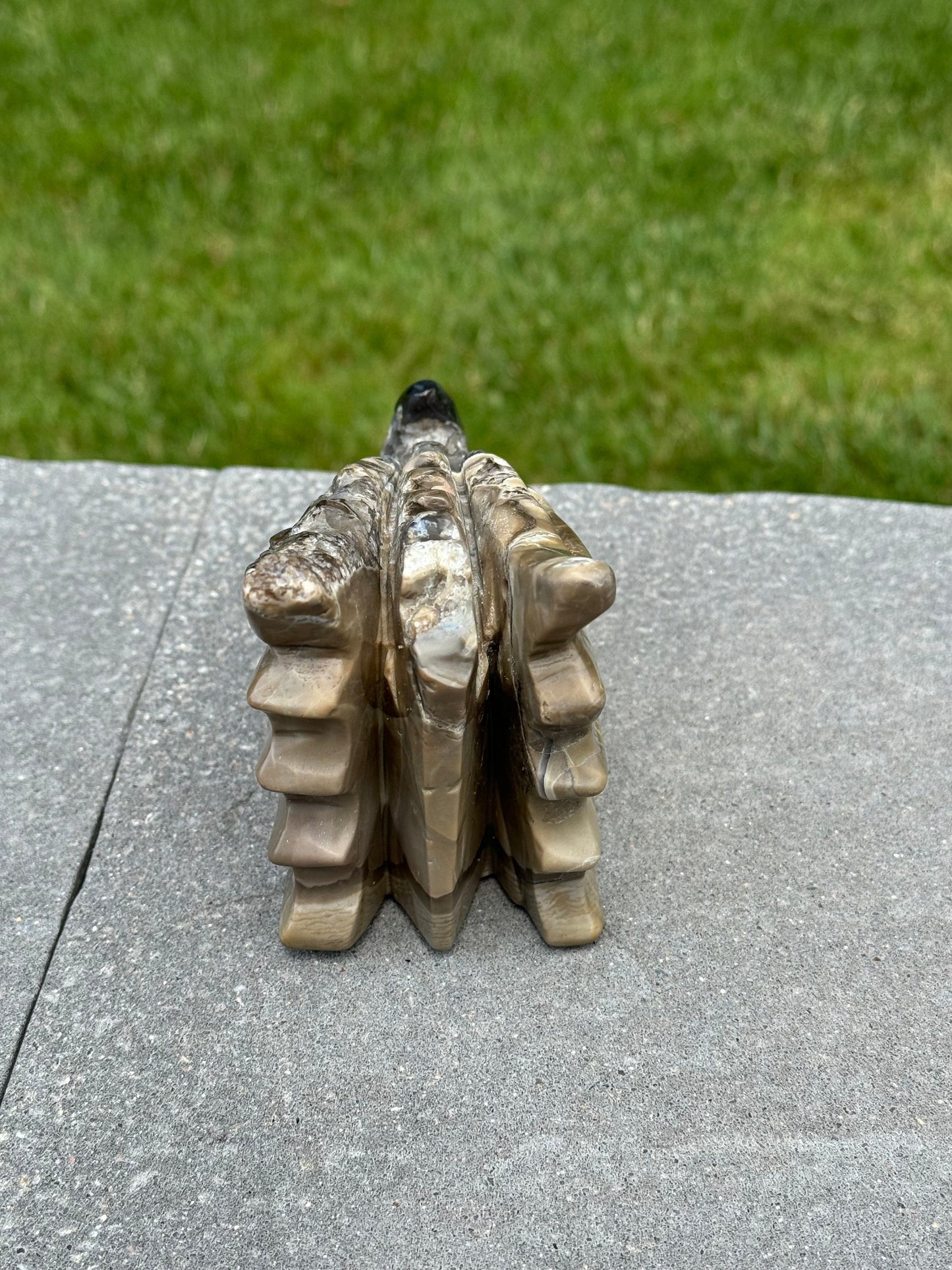 Volcano Agate Dragon Head Carving