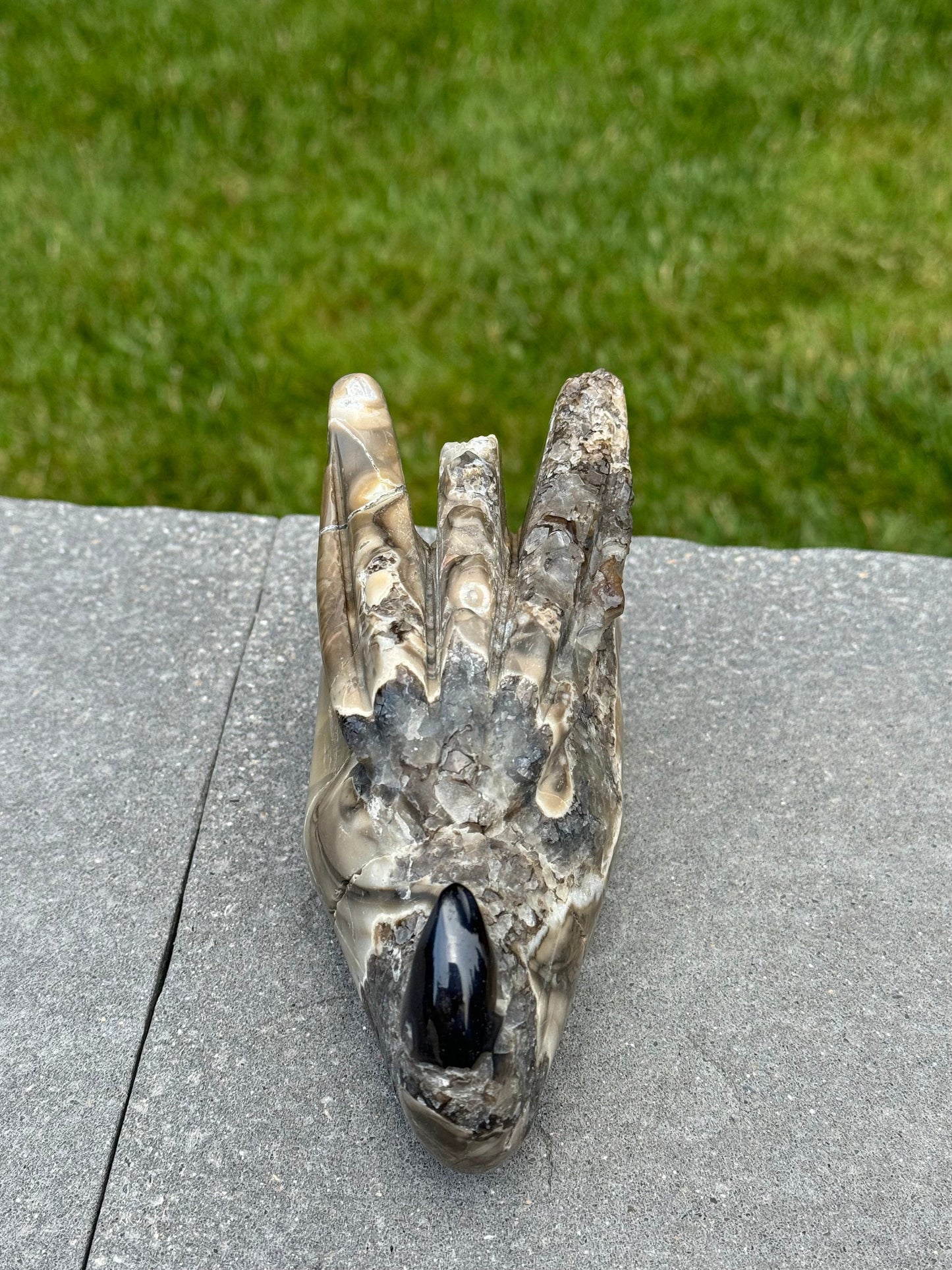 Volcano Agate Dragon Head Carving