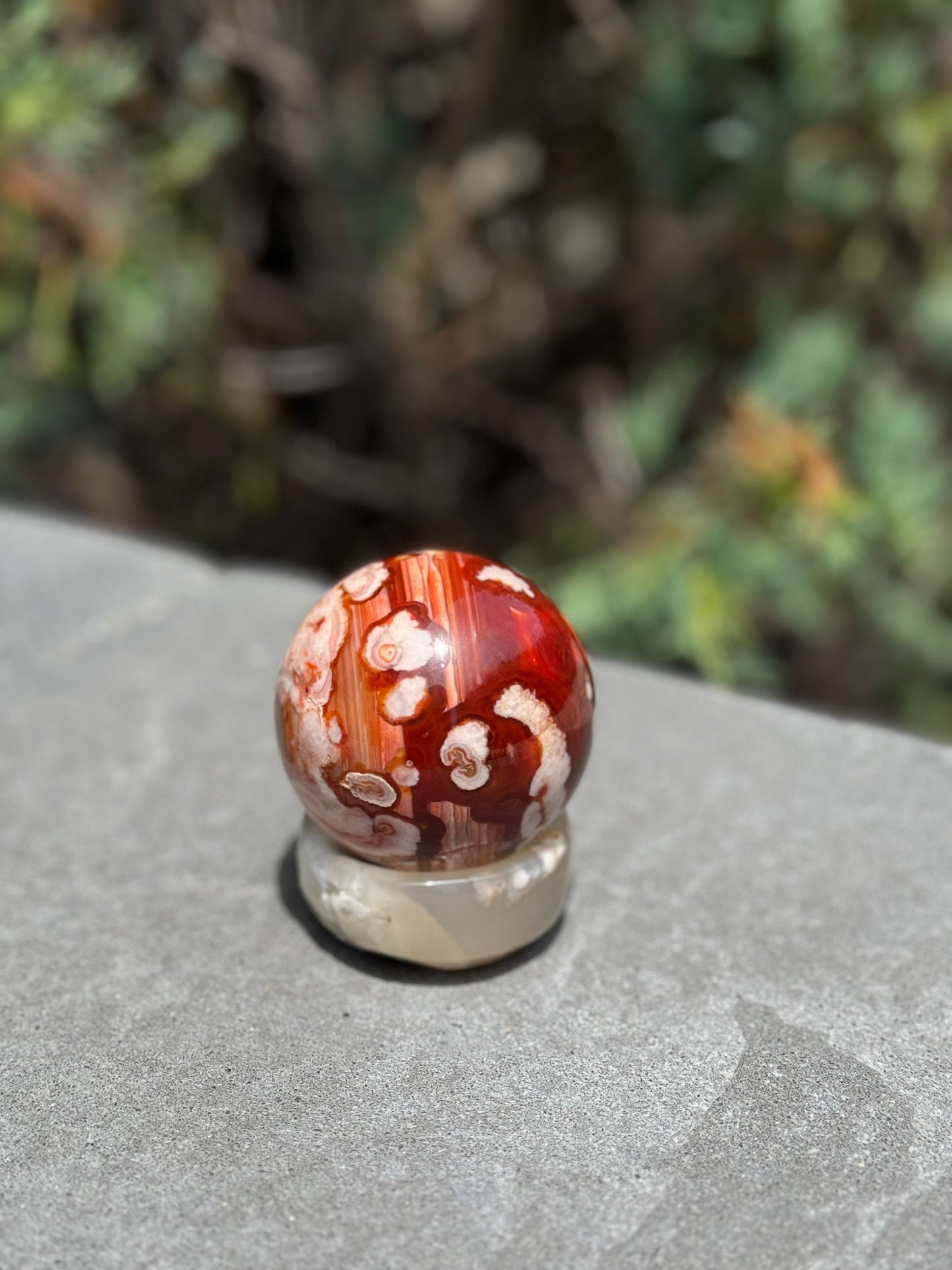 Carnelian & Flower Agate Sphere (59MM)