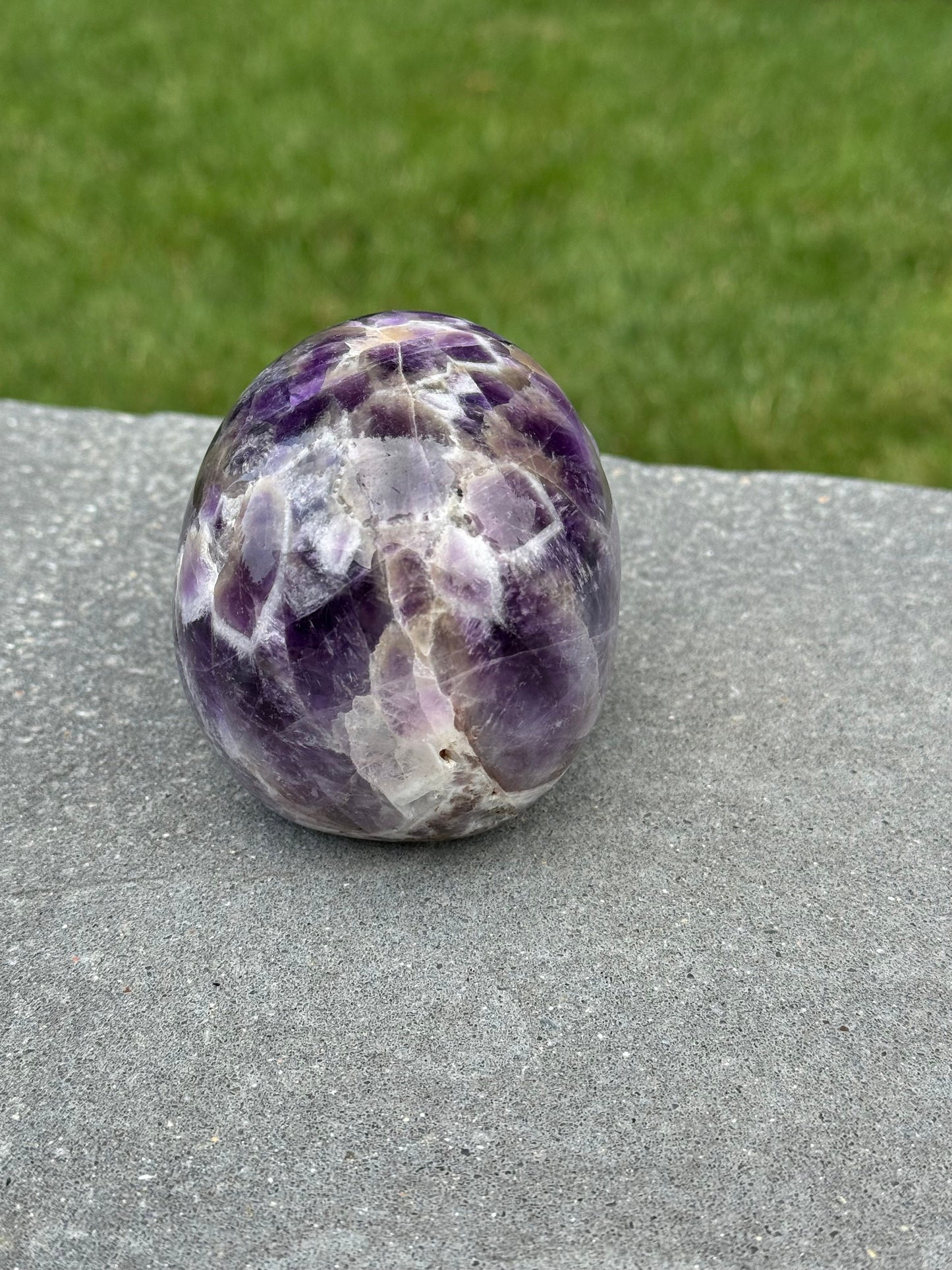 Chevron Amethyst Skull Carving