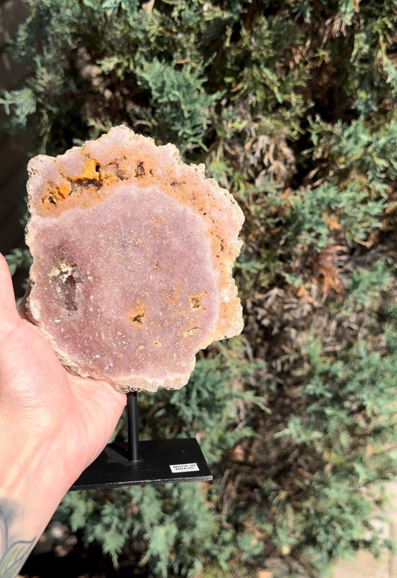 Brazilian Pink Amethyst on Stand
