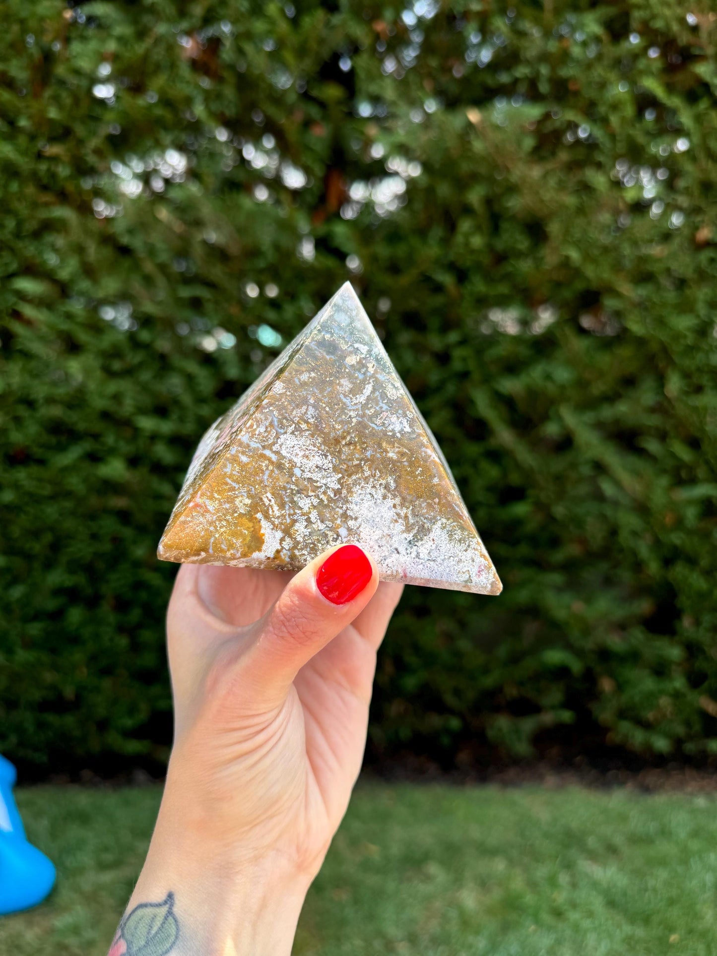 XL Ocean Jasper Pyramid Carving