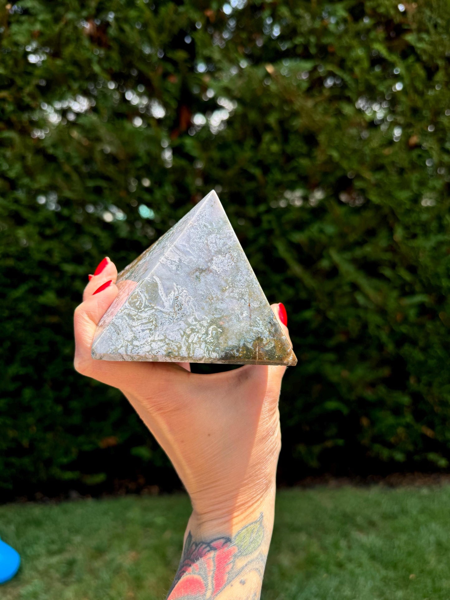 XL Ocean Jasper Pyramid Carving