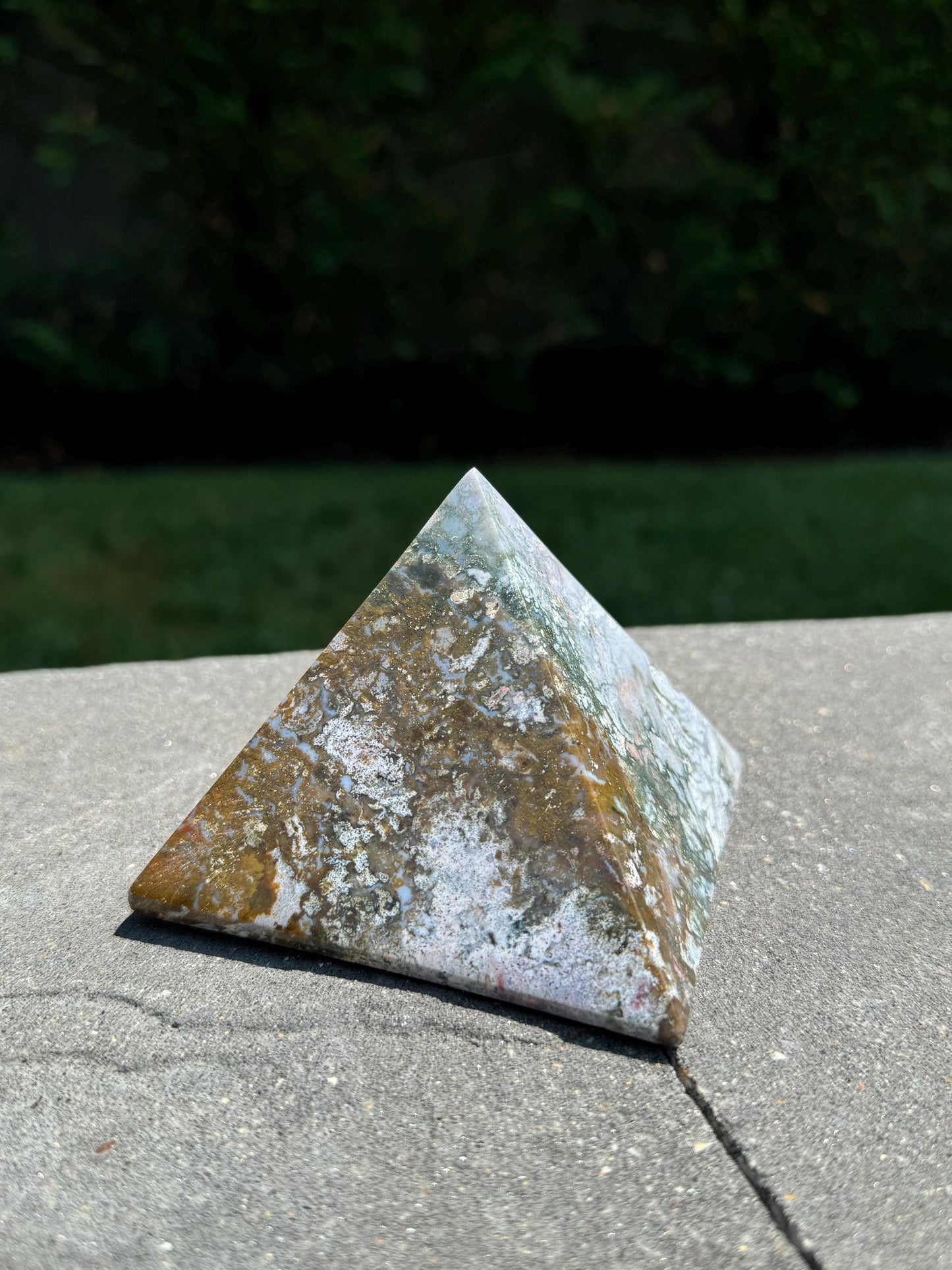 XL Ocean Jasper Pyramid Carving